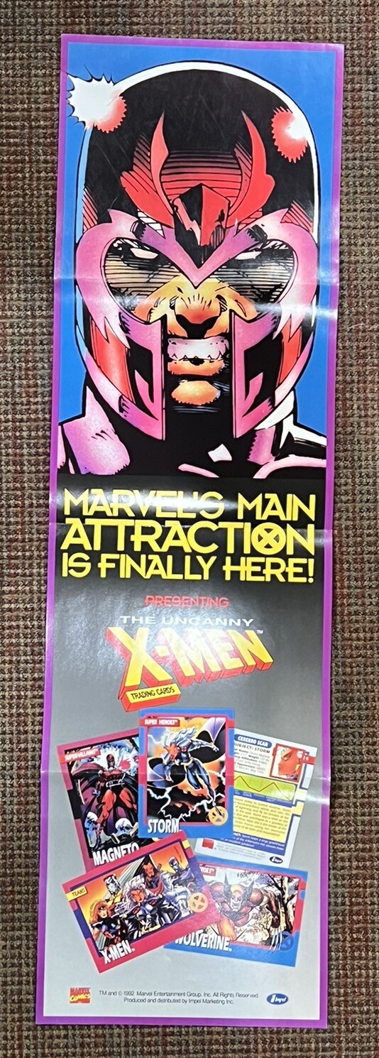 1992 Impel The Uncanny X-Men Trading Cards Retail Store Advertising Poster