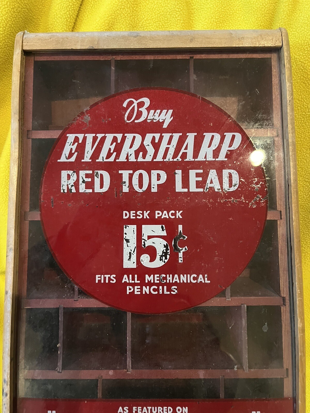 Vintage Eversharp Red Top Lead Pencil Counter Top Advertising Case Point Of Sale