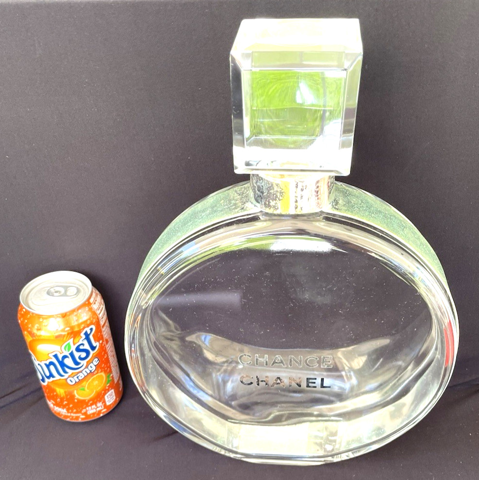 Vintage Rare CHANEL CHANCE Giant Factice Empty GLass Bottle Display 2L 67.5 FlOz