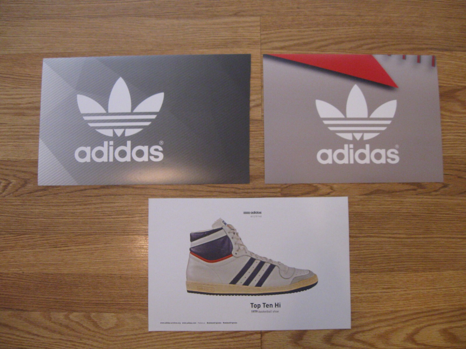 3 RARE ADIDAS TOP TEN AND TREFOIL STORE DISPLAY SIGNS