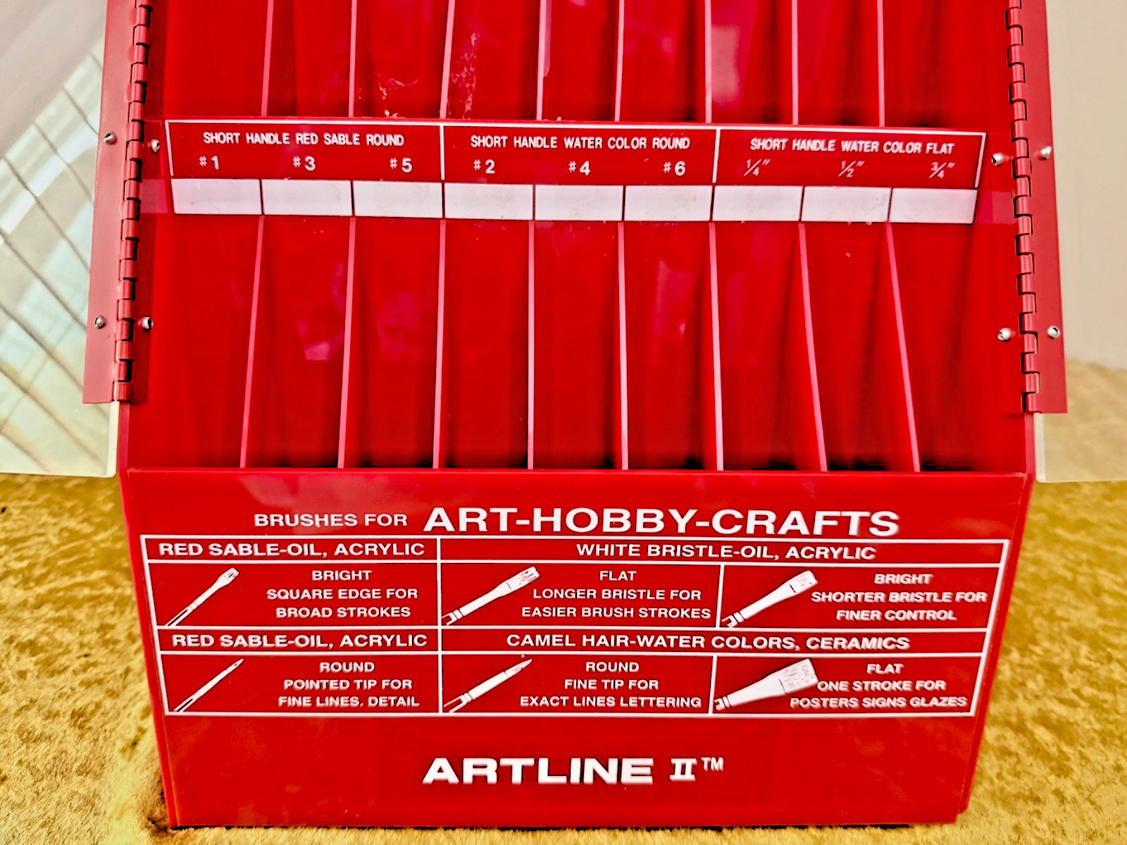 Vintage 60’s or 70’s ARTLINE II ARTIST BRUSH ACRYLIC COUNTERTOP STORE FIXTURE