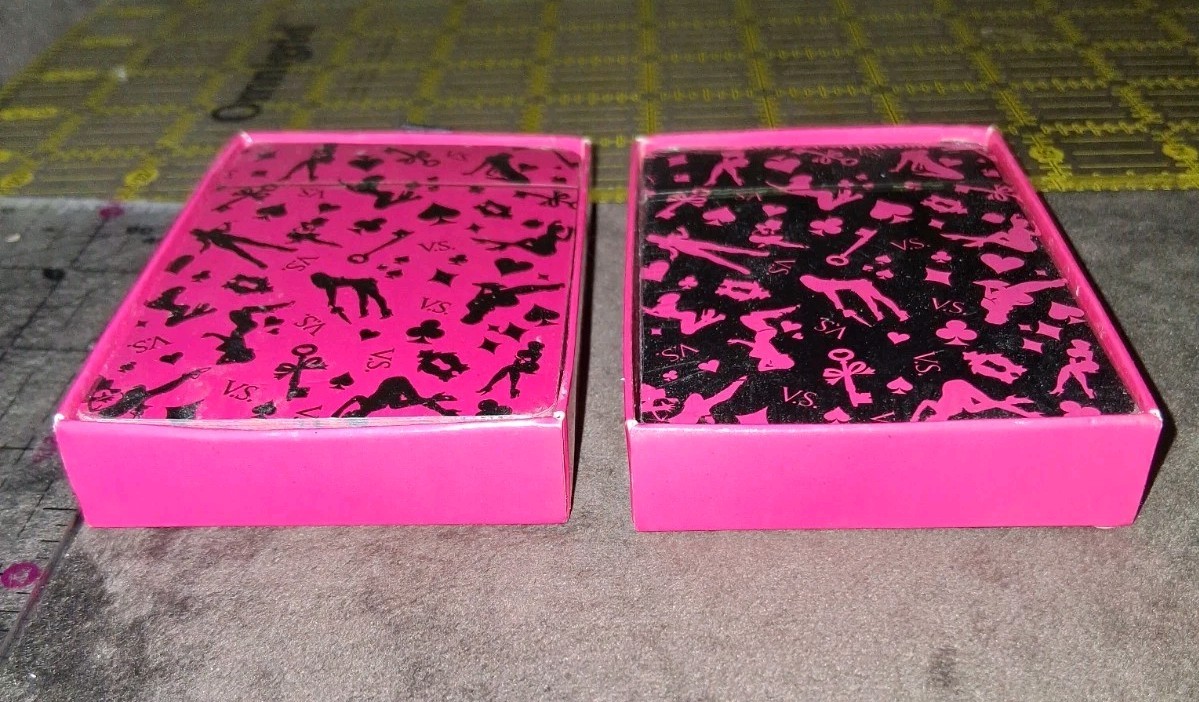 X2 Lot Of Victoria Secret playing cards prop display Pink And Black Pack VS
