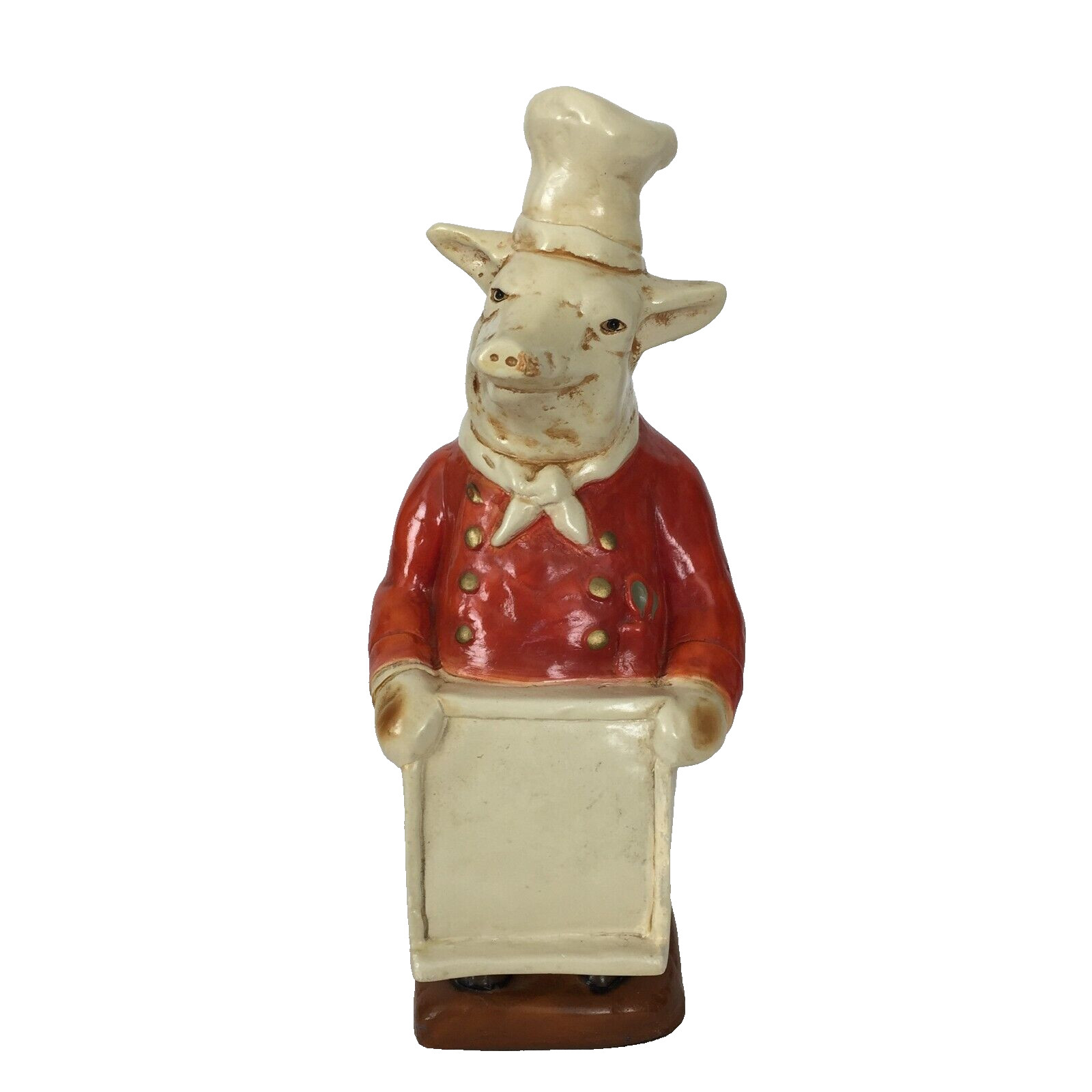 Vintage Advertising Baker Pig Figurine Statue Menu Recipe Message Board Ceramic