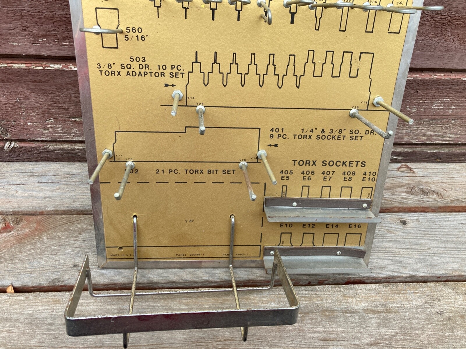 VTG DURO CHROME TOOLS OF PROGRESS STORE DISPLAY WALL ORGANIZER TORX