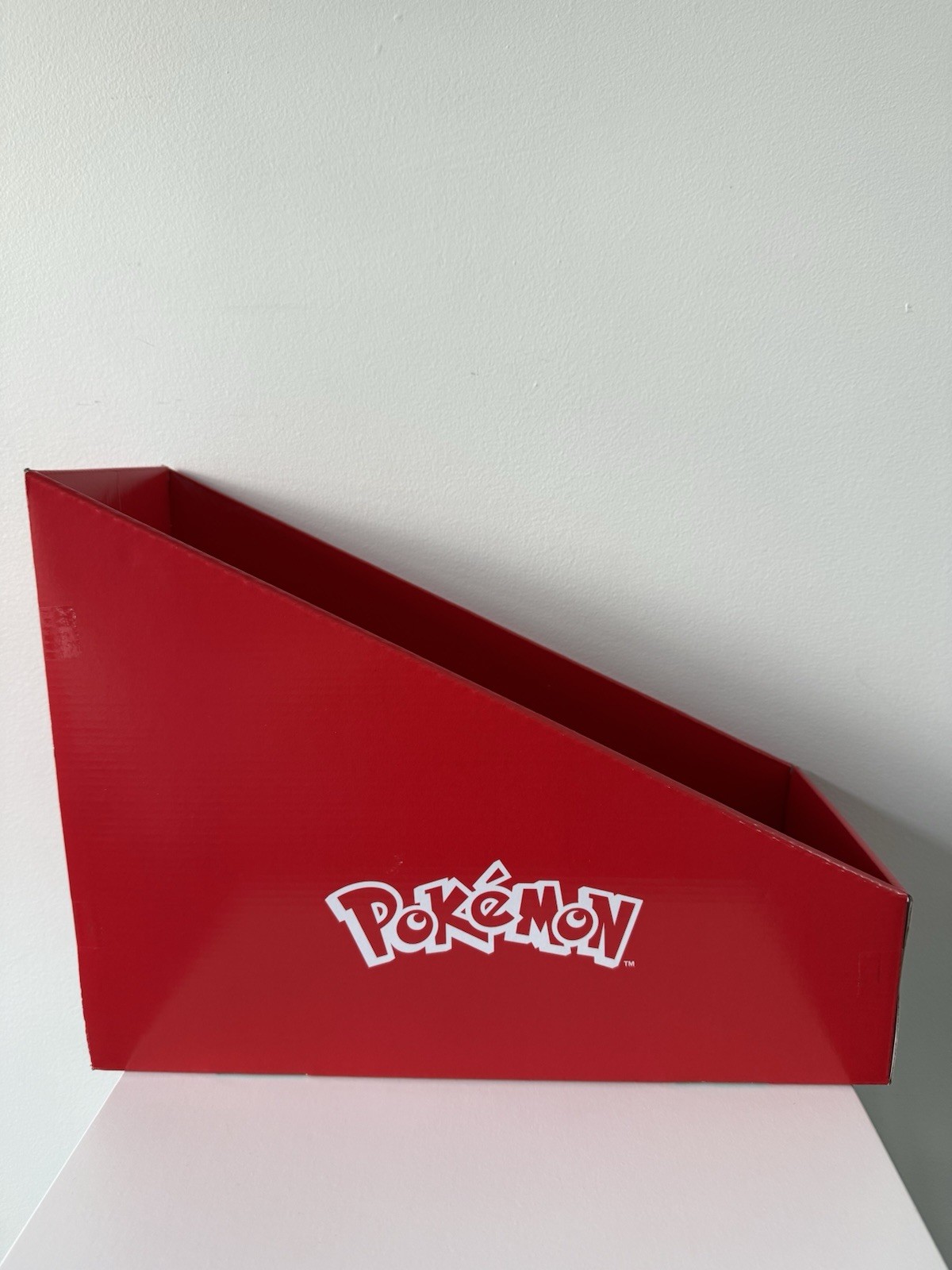 Official Pokemon Retail Store Countertop Display Bin Red ‘26 Logo Plush Box Used