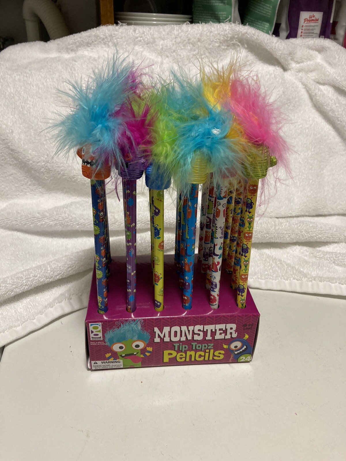 Original Store Counter Display Box of 24 Monster Tip Tops Pencils