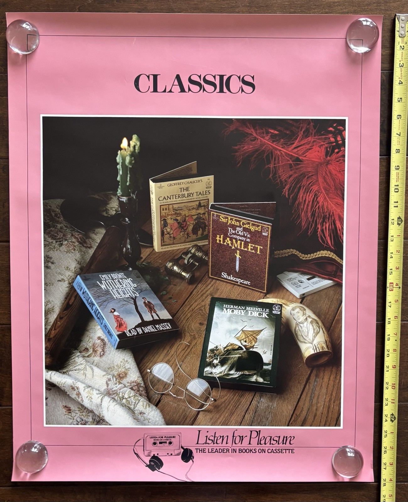 Vintage Listen For Pleasure Classic Books On Cassette Bookstore PROMO Poster