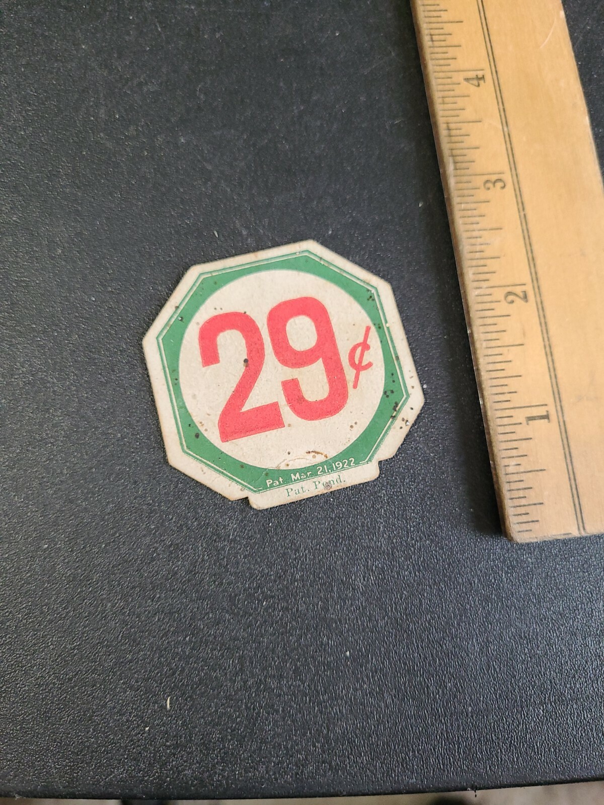 Vintage 1922 Country Store Shelf Price Tag 2×2 29c