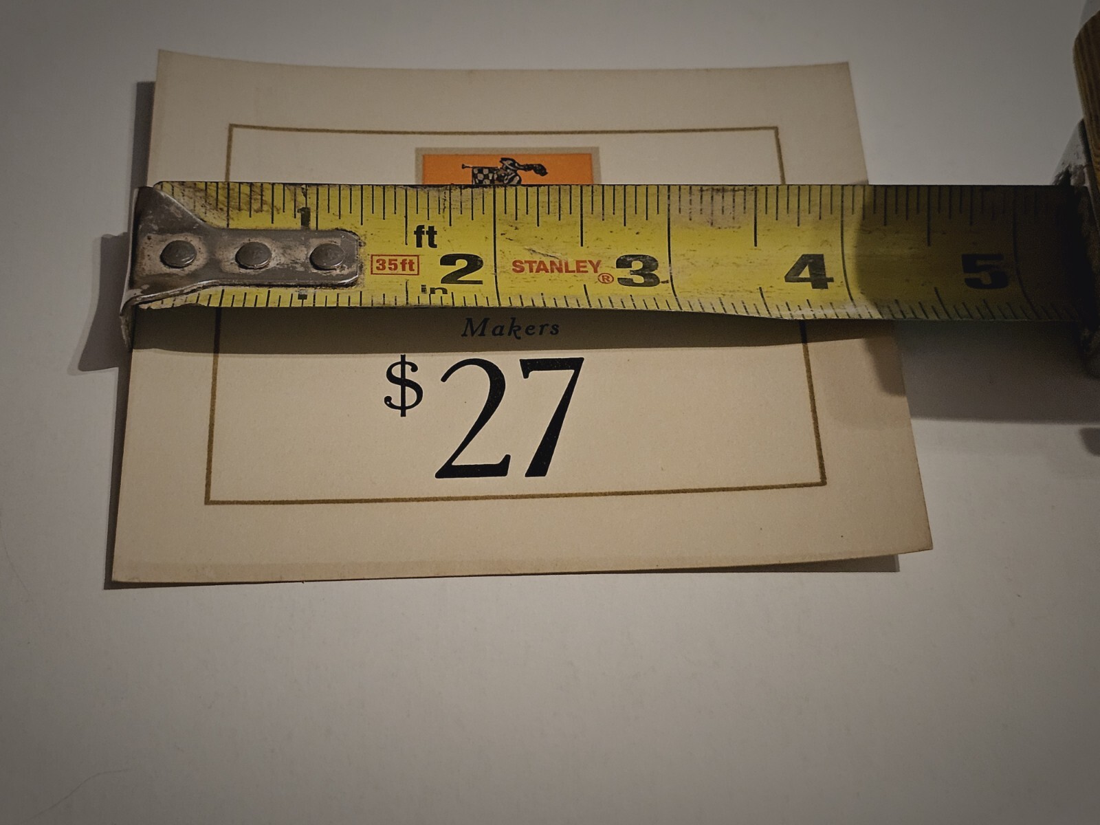 Vintage Hart Schaffner & Marx $27.00 Price Ticket Tag