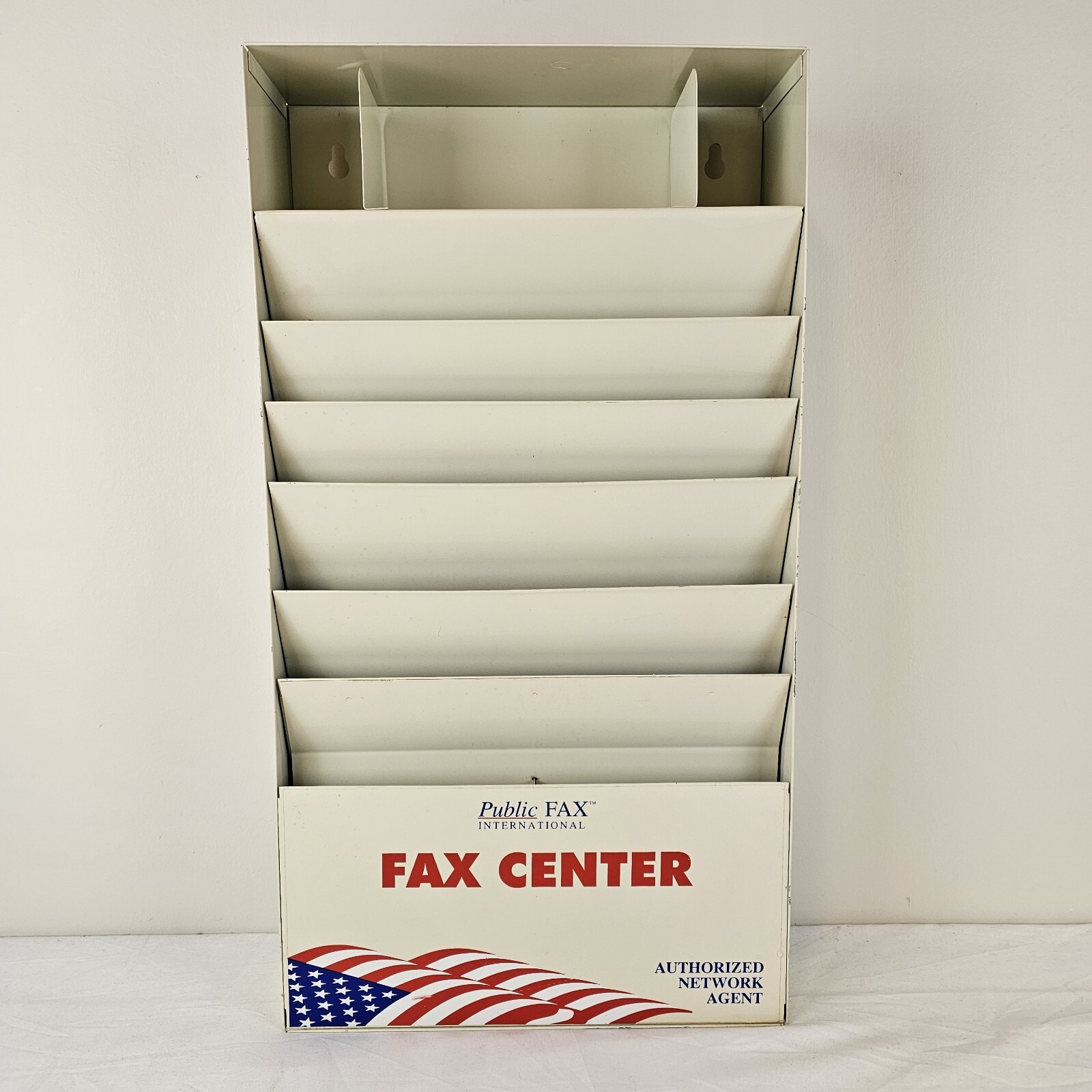 Vintage Metal Industrial Fax Center Display Letter Slot Shelf 21×11.5×3.75