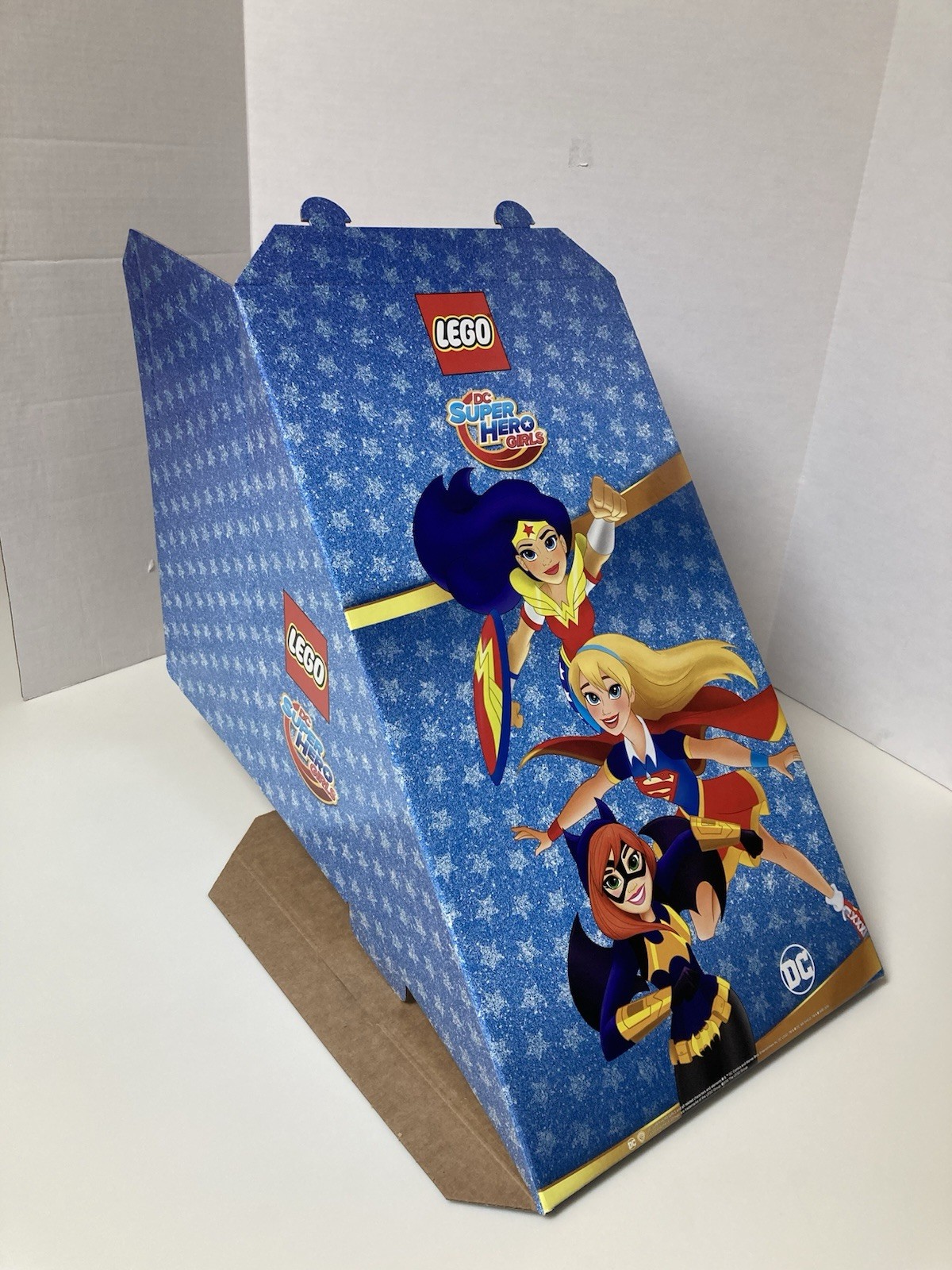 Lego DC Super Hero Girls Store Display Sign Cardboard Wedge Endcap 2016 LEGO