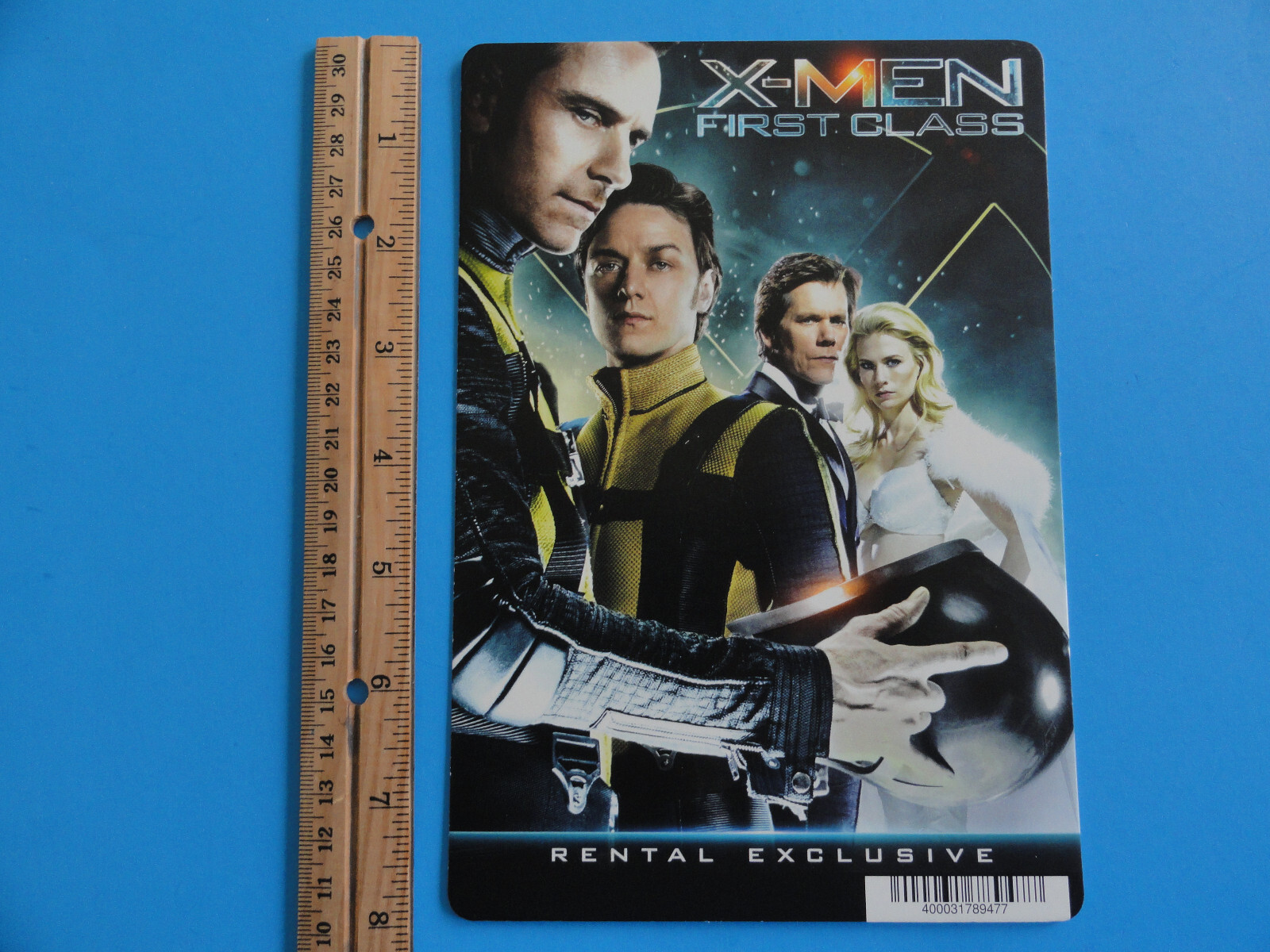 X-MEN FIRST CLASS – KEVIN BACON – BLOCKBUSTER VIDEO BACKER CARD 5″X8″