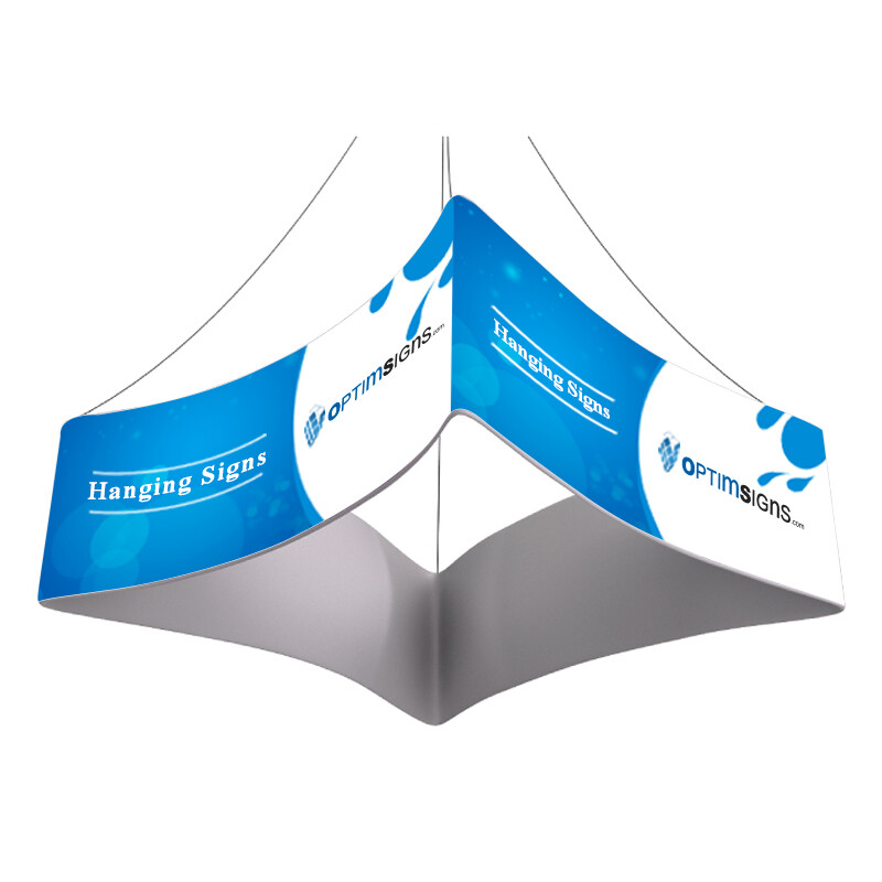 Custom Logo Advertising Concave Square Hanging Banner Trade Show Ceiling Banner