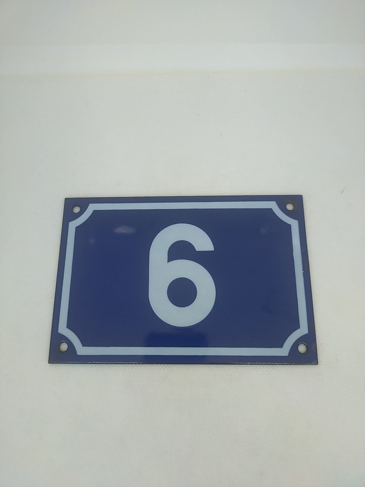 authentic enamel plaque street number 6