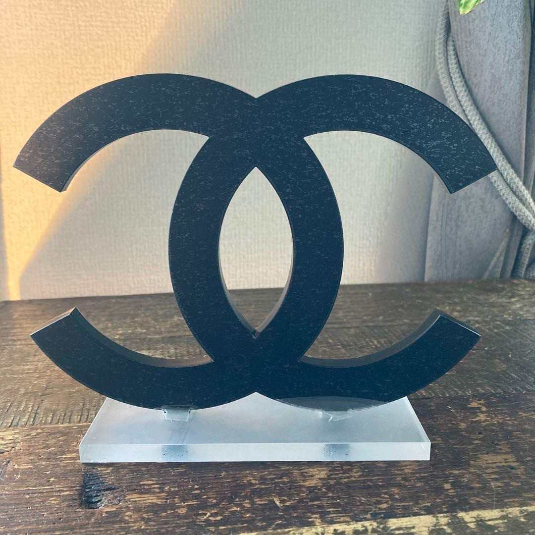 CHANEL LOGO Coco Mark Display Chanel Logo black Rare from JP Unused