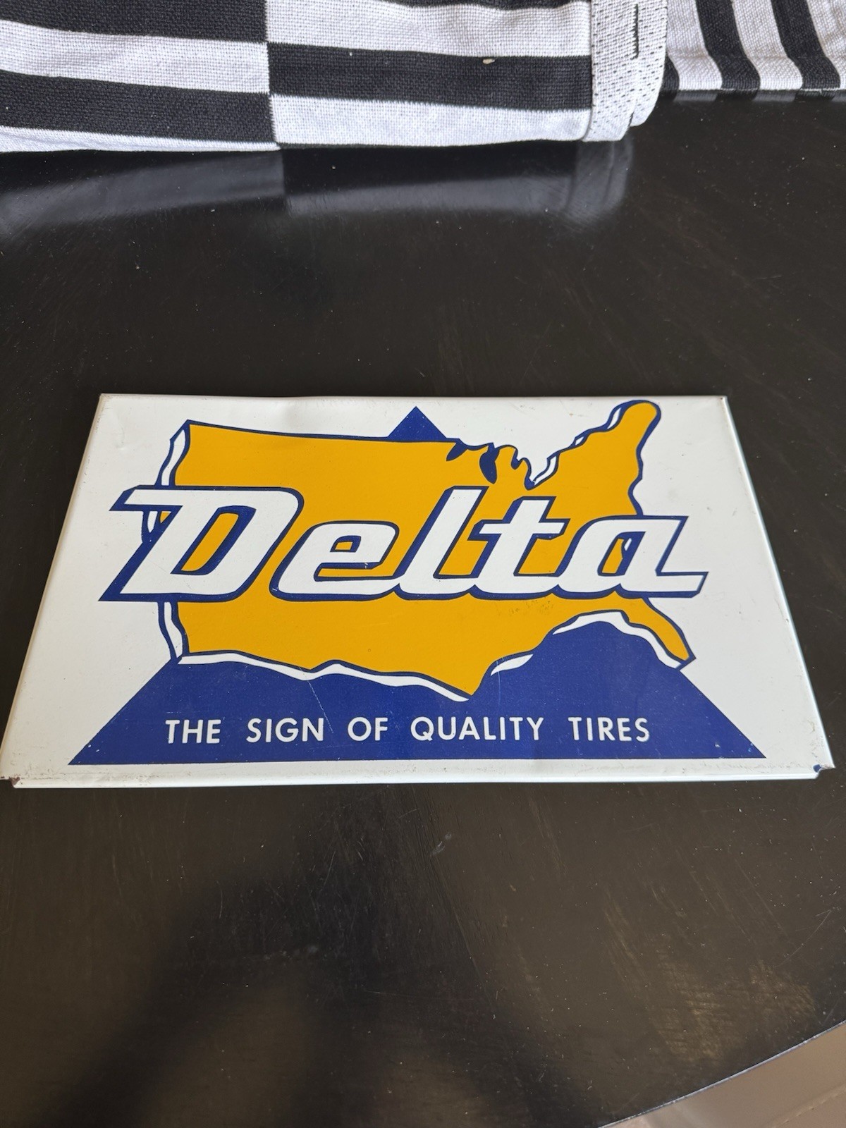 Vintage Delta Tire Store Holder Sign Only