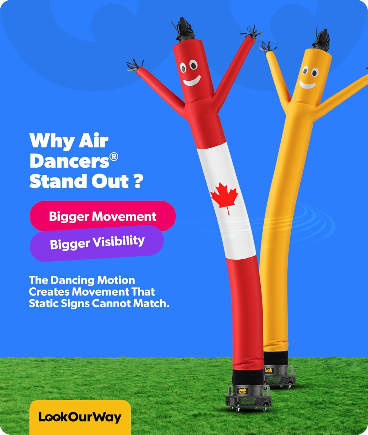 Air Dancers Inflatable Tube Man Attachment – 20 Feet Tall Wacky Waving Inflatabl
