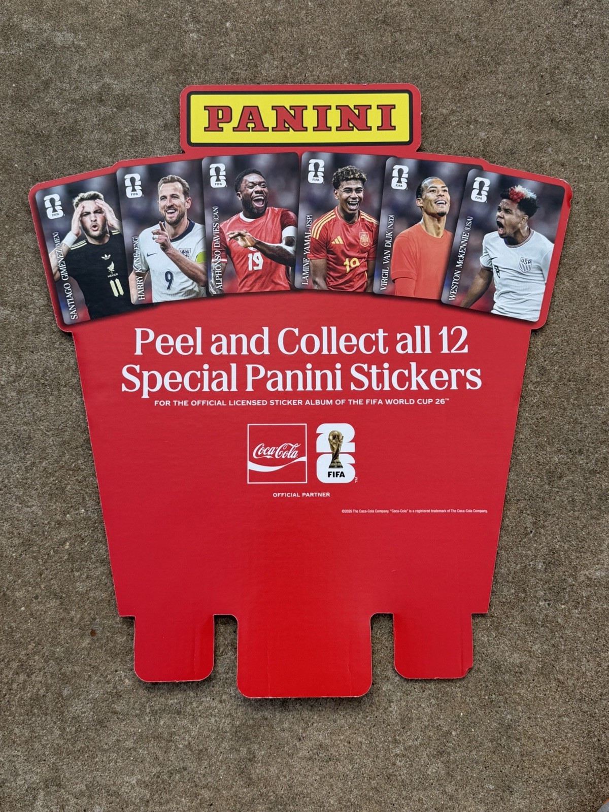 Panini FIFA World Cup 2026 Store Display sign Coca Cola USA Double Sided