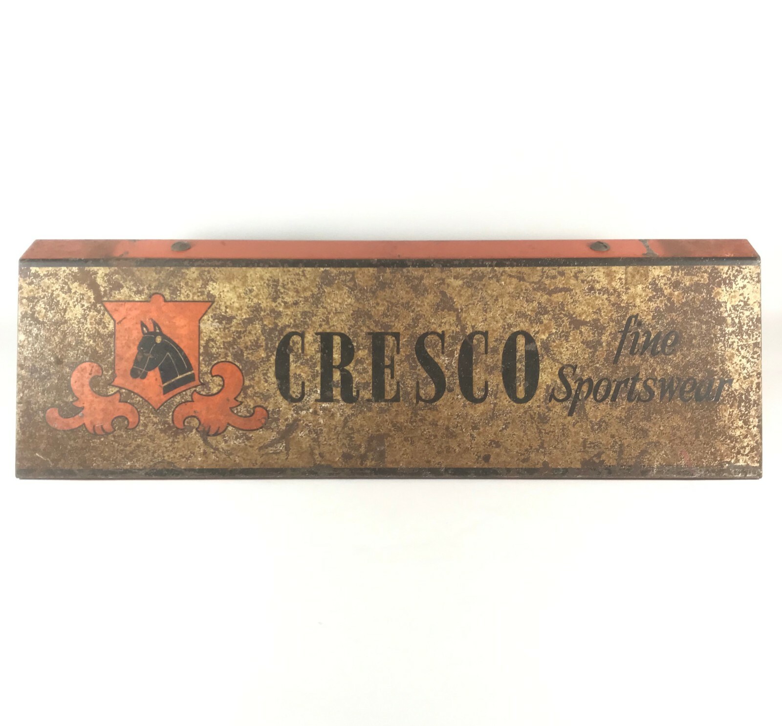 Vintage Advertising Cresco Fine Sportswear Display Advertising Sign Metal