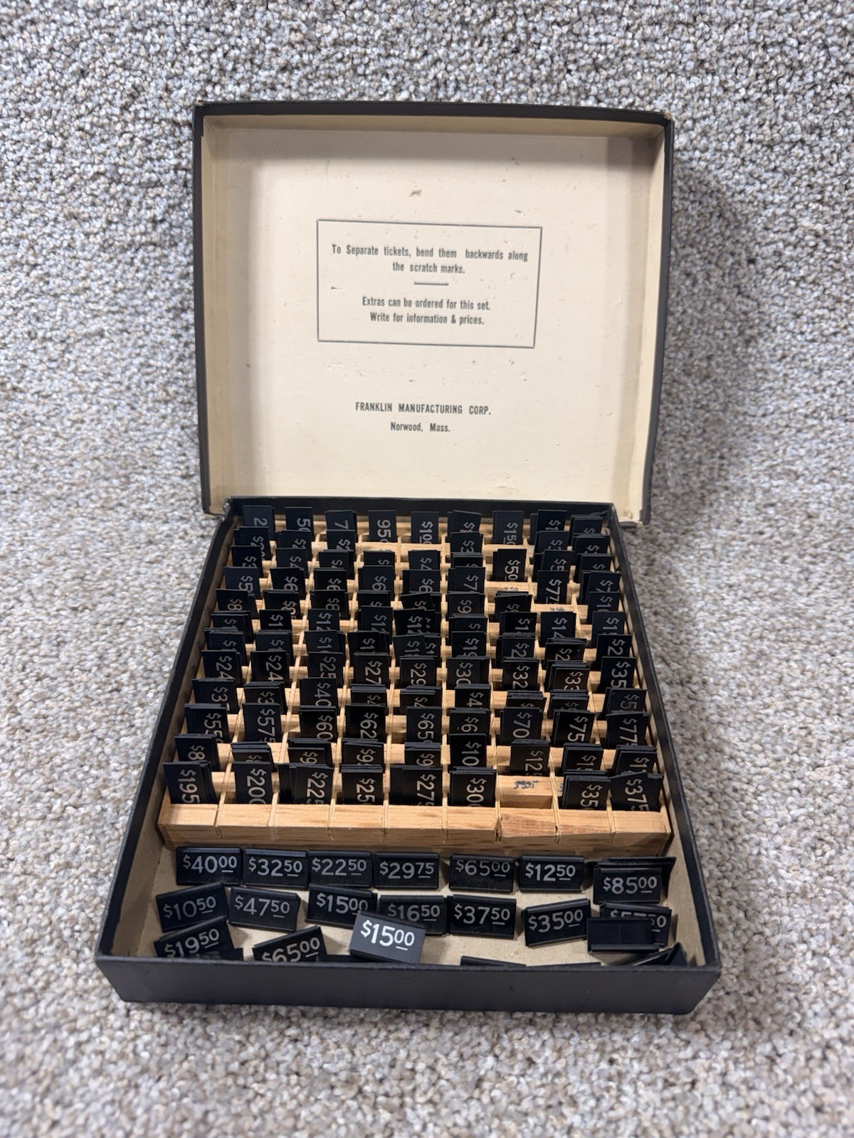 Vintage Jewelry Price Tag Holders & Cardstock Tags For Jeweler Store Display