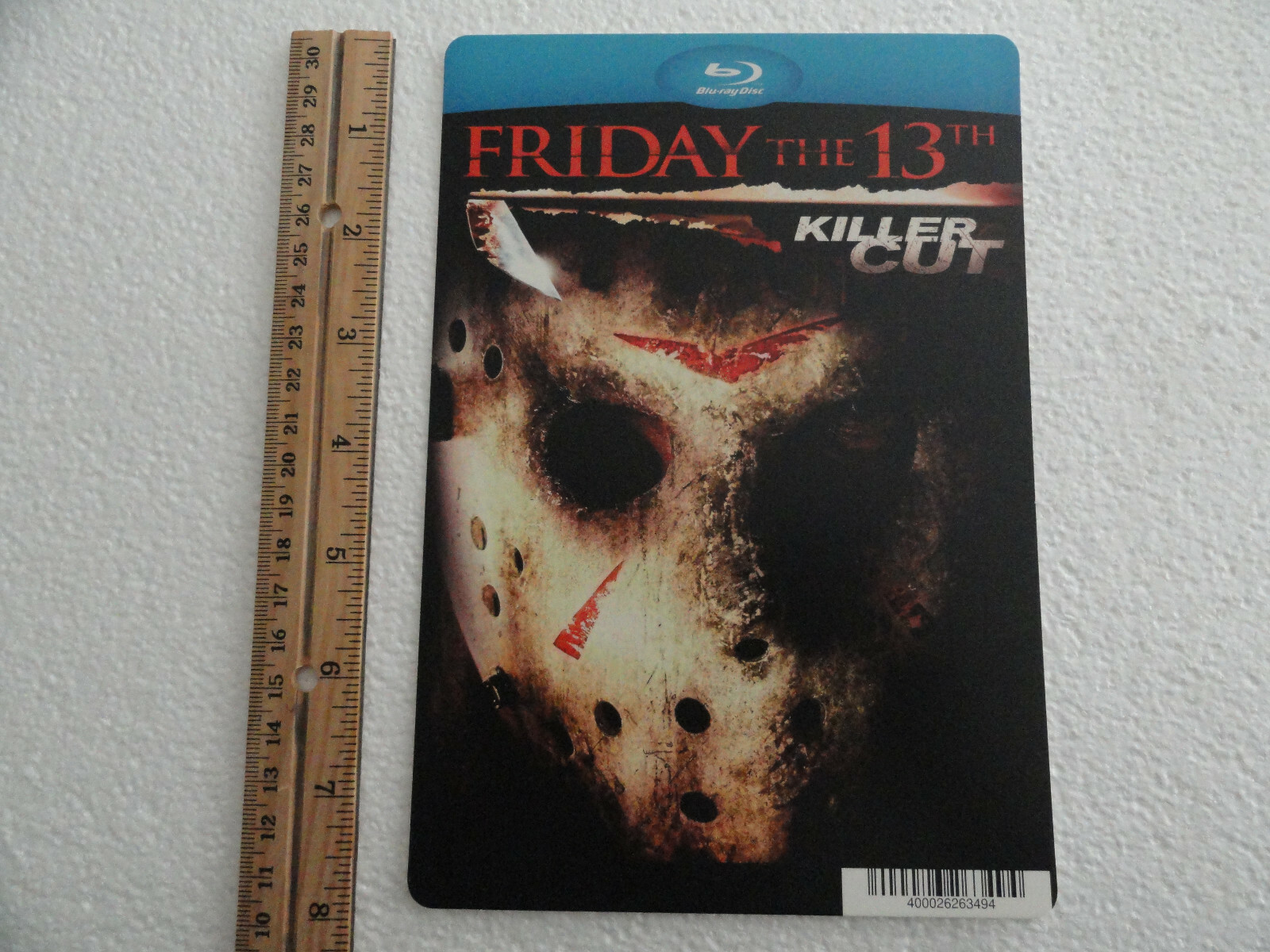 FRIDAY THE 13TH KILLER CUT -BLOCKBUSTER VIDEO BLU-RAY BACKER CARD 5″X8″ NO MOVIE