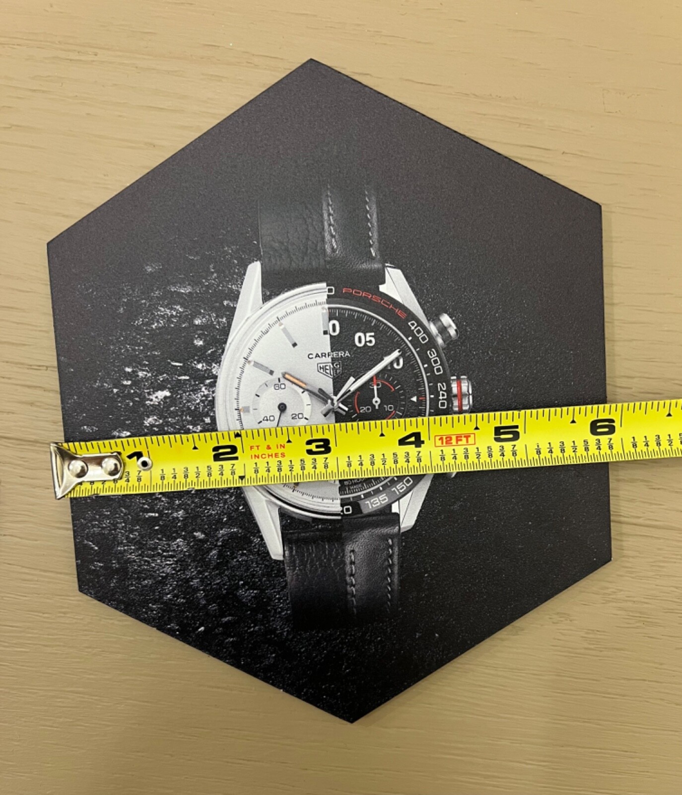 RARE Tag Heuer Porsche Carrera Chrono Watch Dealer Store Counter Display 2 Signs