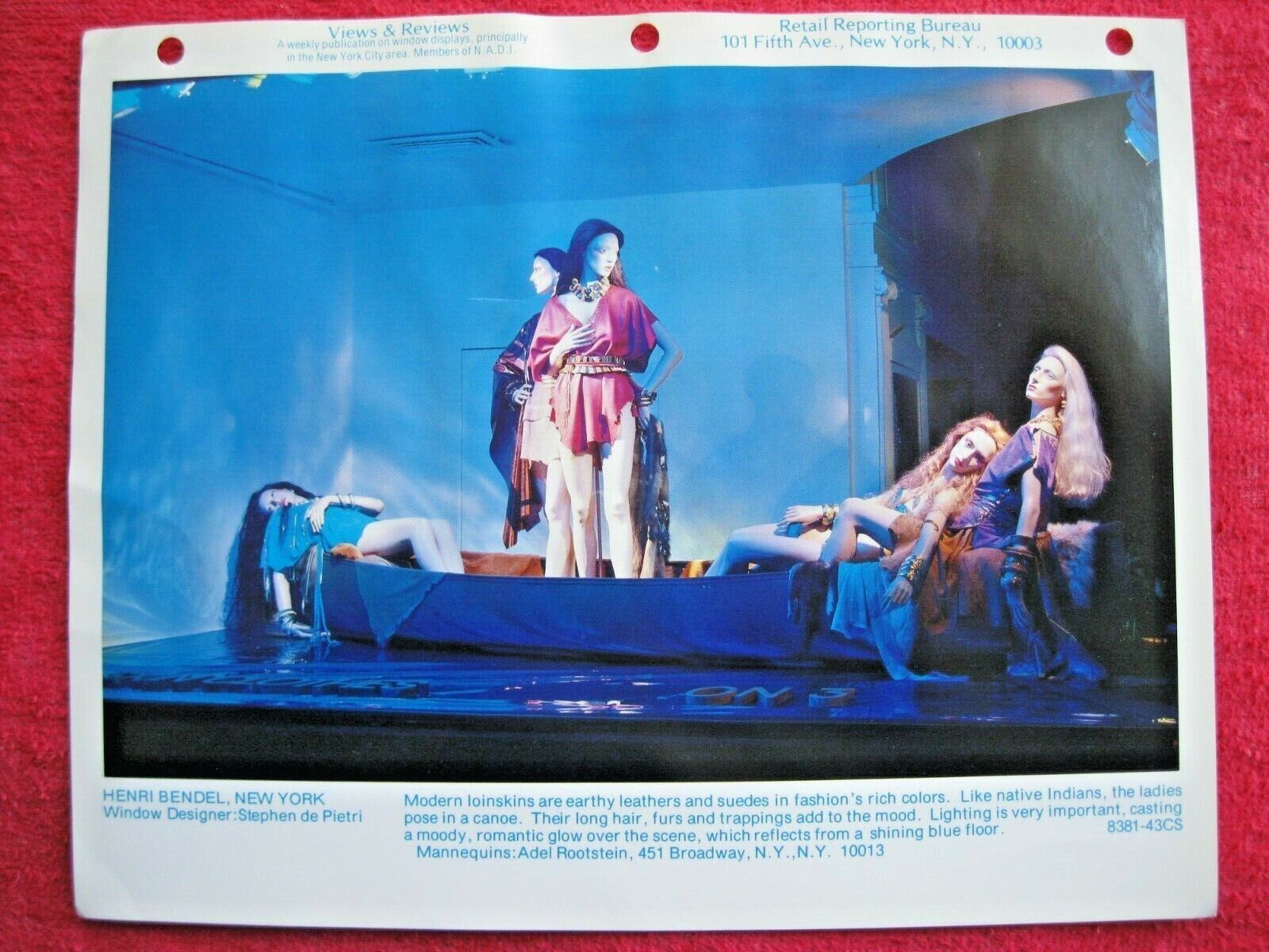 1970’s HENRI BENDEL STORE WINDOW DISPLAY MODERN LOINSKINS PHOTOGRAPH PRINT 67