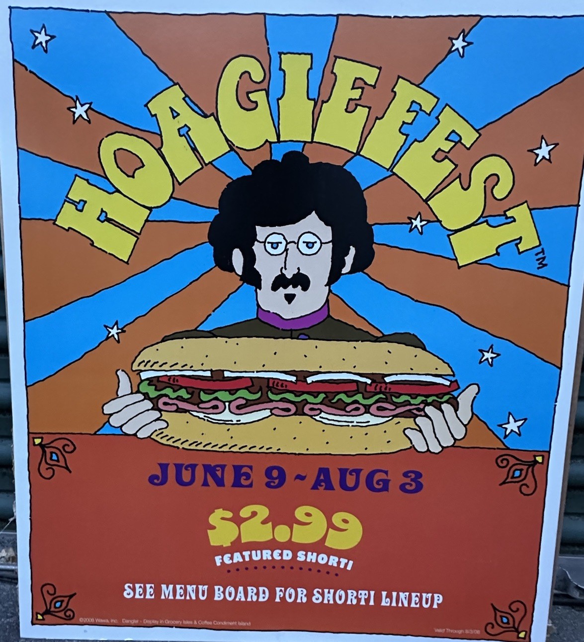 WAWA HOAGIEFEST 2008 Beatles Look Display Sign & Acetate Overlay Advertising