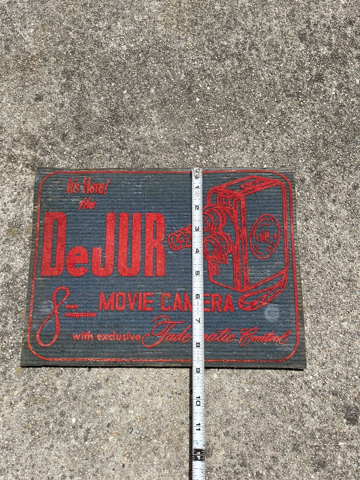 VINTAGE DEJUR MOVIE CAMERAS DEALERS COUNTER TOP MAT ANTIQUE RARE