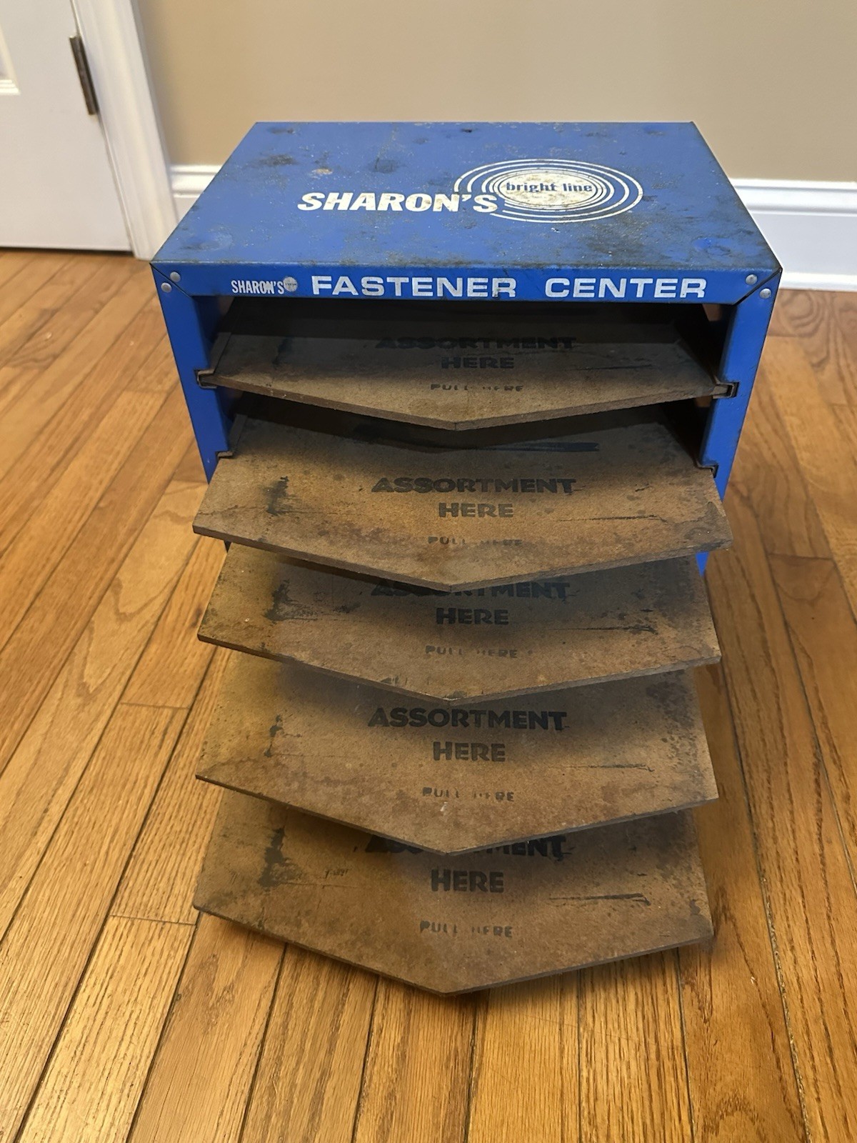 Vintage Sharon’s Bright Line Fastener Center Drawer Cabinet Metal Display
