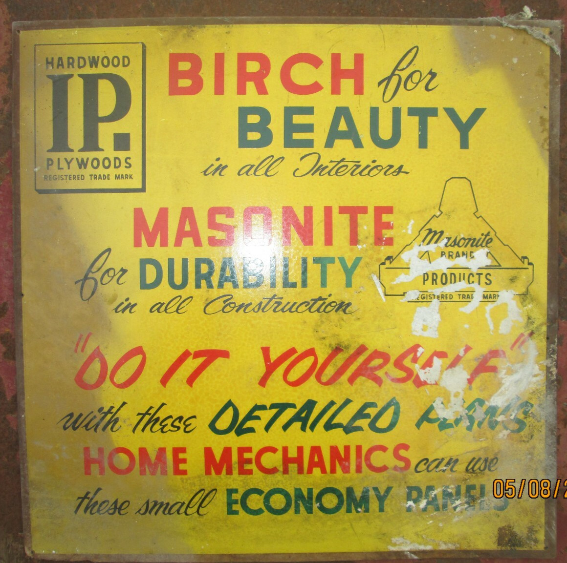 VERY RARE ANTIQUE VINTAGE ADVERTISING MASONITE WOOD NOT METAL SIGN ORIGINAL