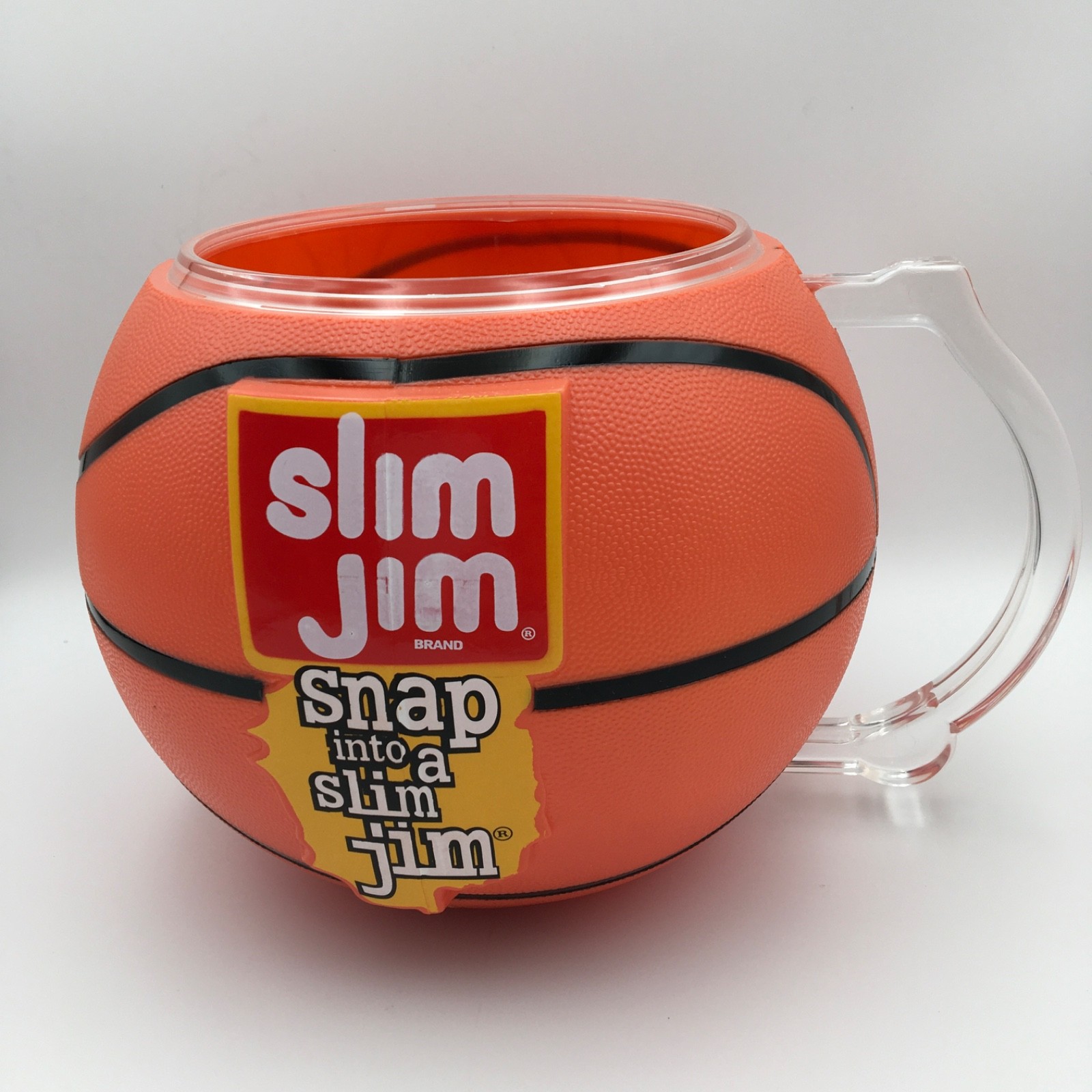 SLIM JIM LARGE PLASTIC BASKETBALL STORE DISPLAY CUP / MUG / BOWL 11″ x 9″ x 8″