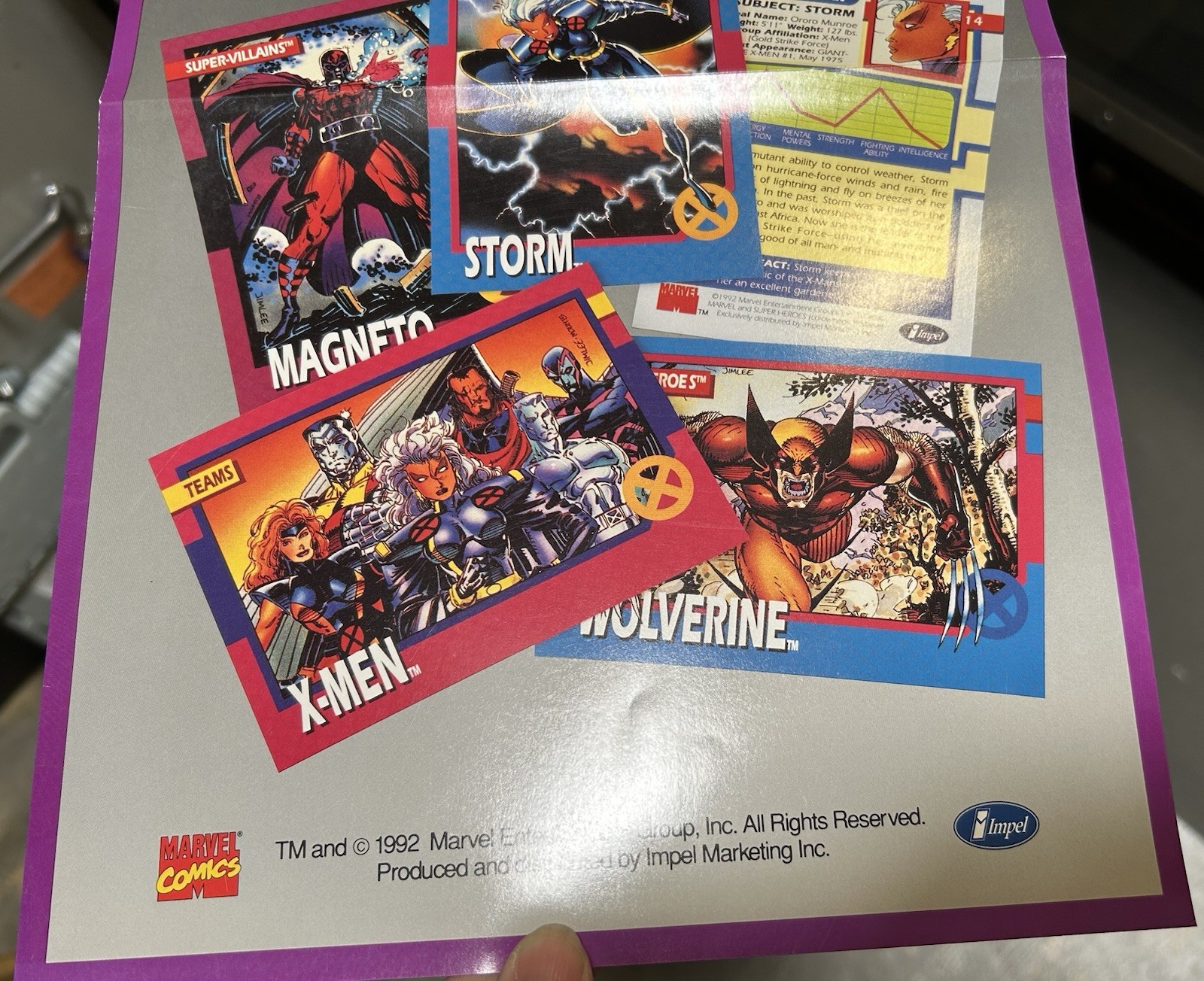 Folded Poster Uncanny X-Men Trading Cards Advertising 1992