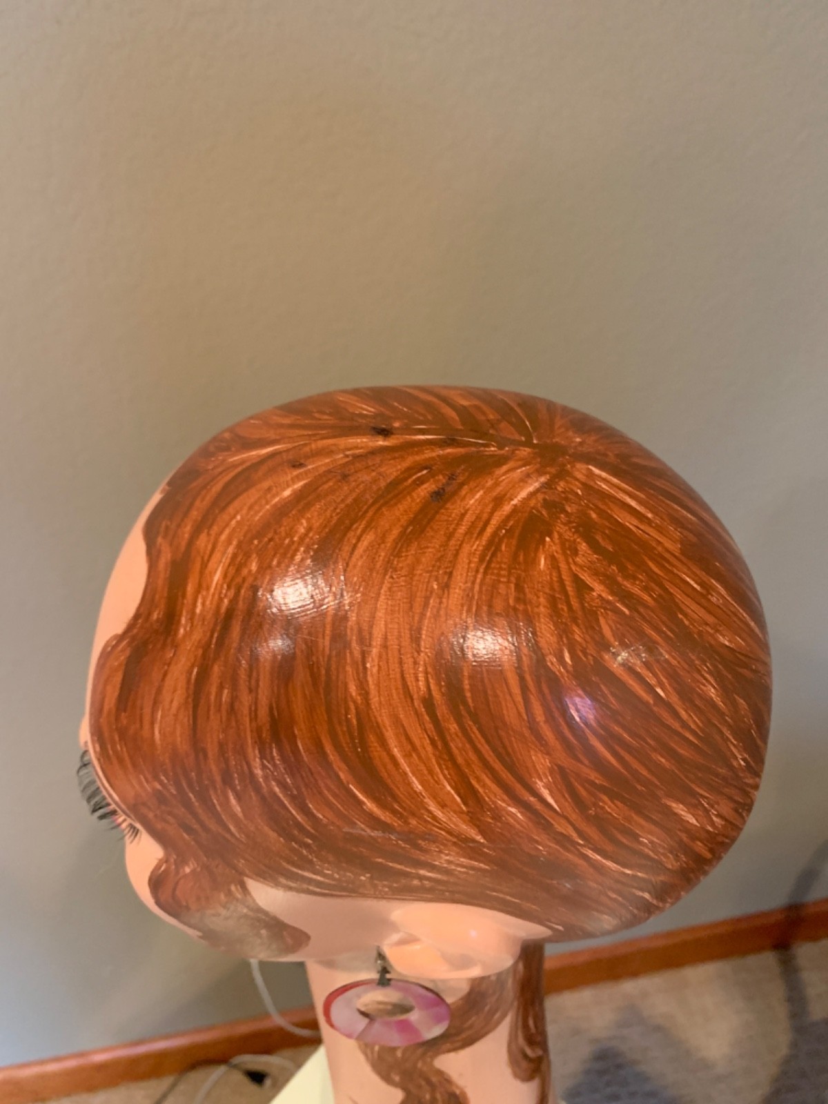 21 Inches Tall: Vintage Painted Millinery Shop Display Head