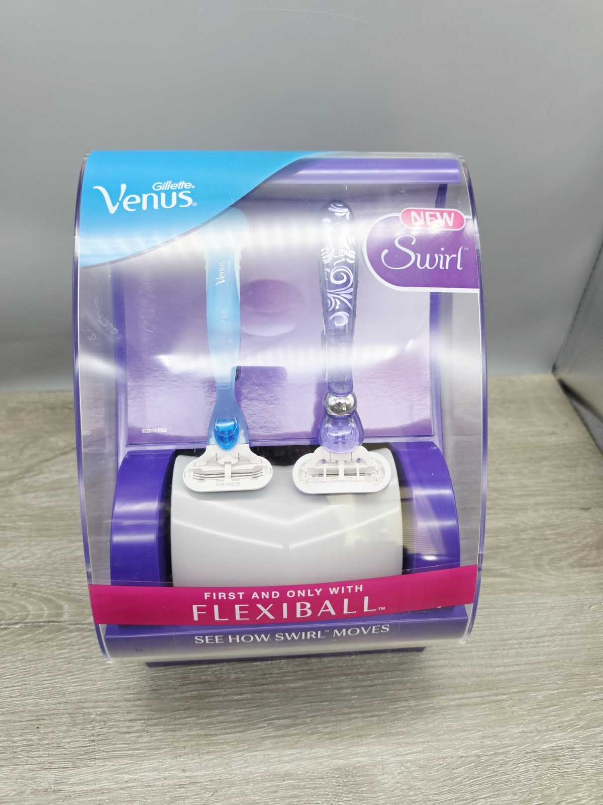 Gillette Venus Swirl retail display showcasing razors “Flexiball” Motion Sensor