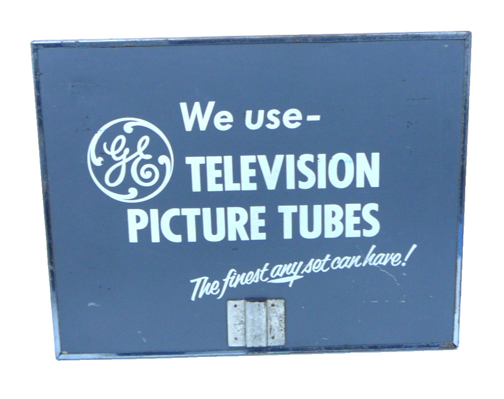GE Gray & White We use Television Mirror(cracked) Advertising Sign Display [L]