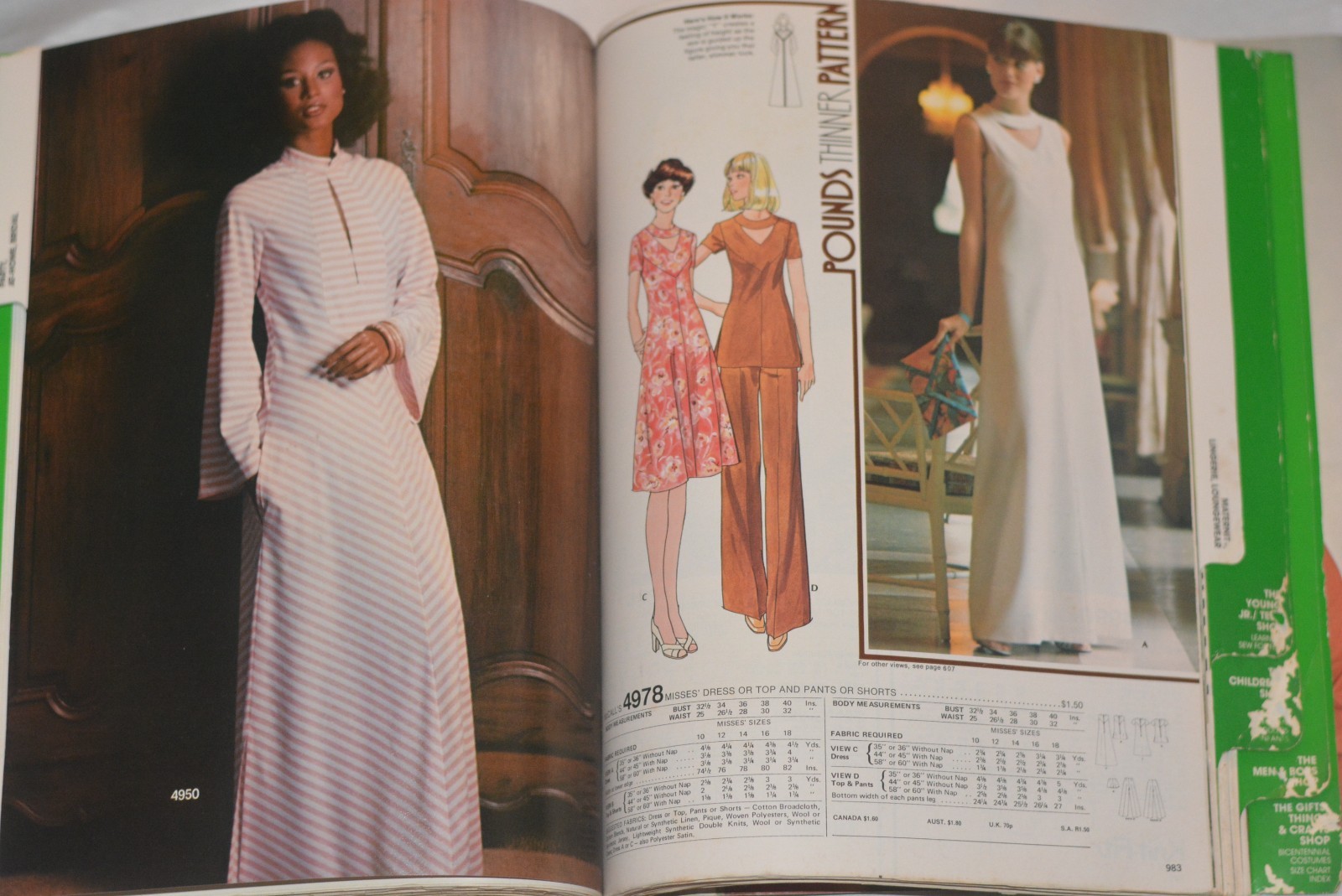 Vintage MCCALL’S Carefree Patterns Catalog Store Counter Display Book 1976