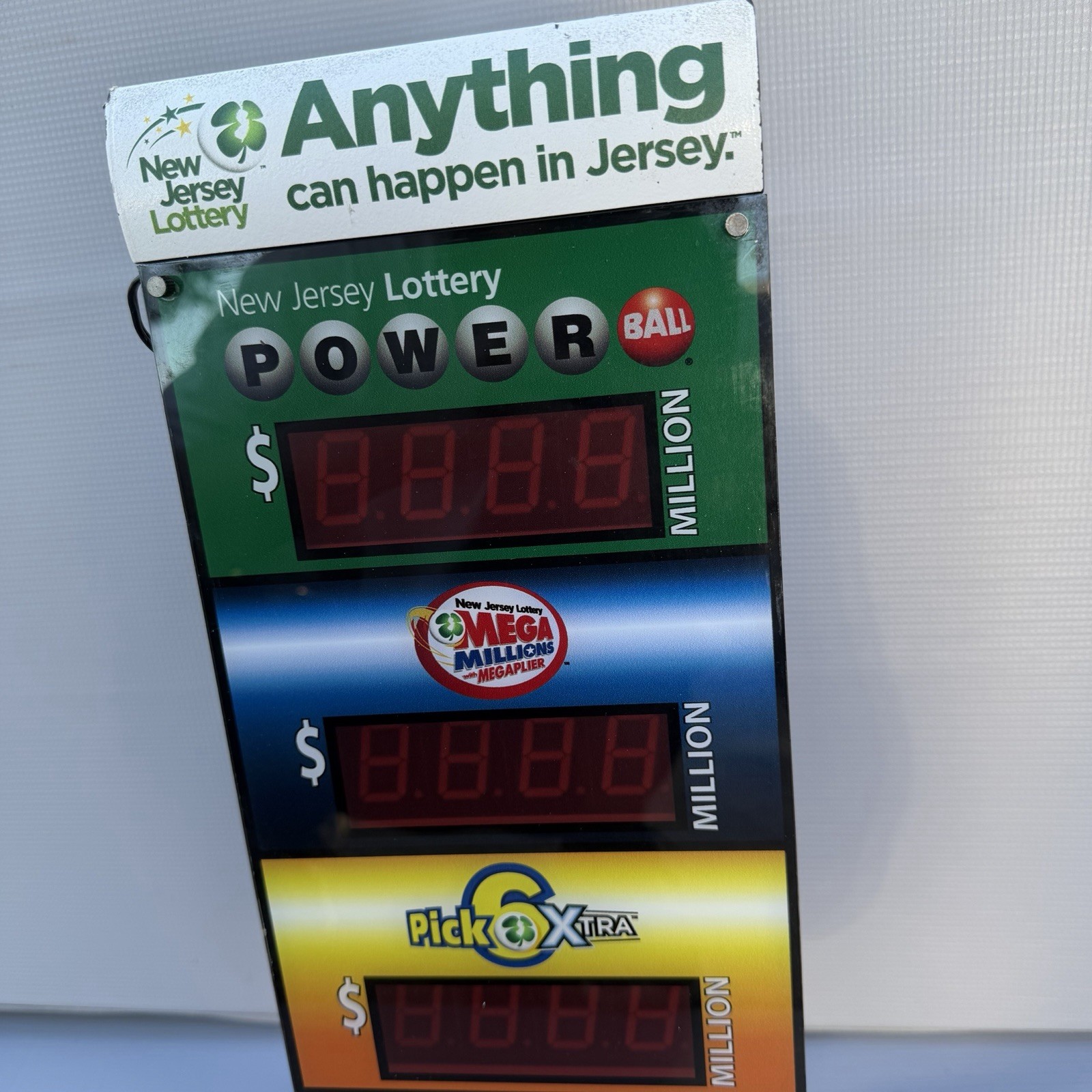 Vintage New Jersey Lottery Wireless Quad Jackpot LED Display Sign