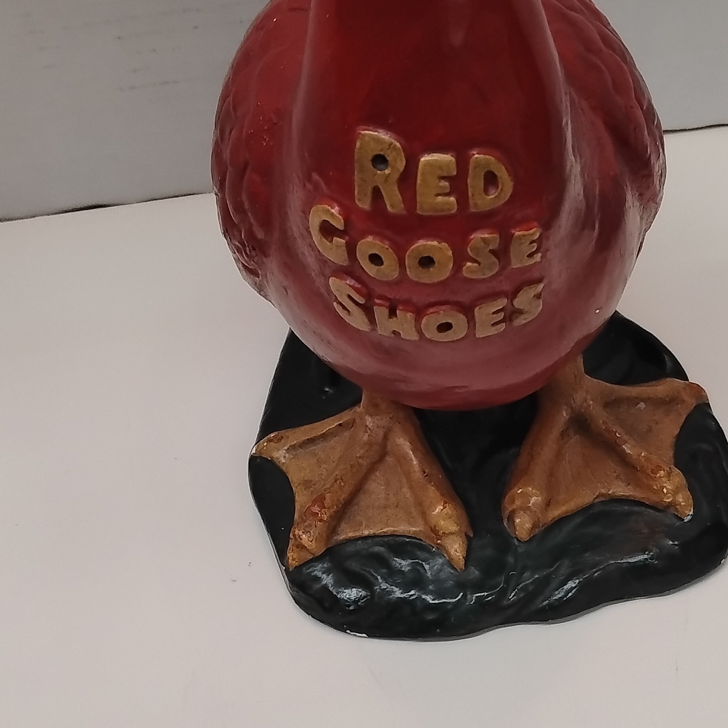 Red Goose Shoes 1960s Store Display Advertising Goose Figure Red/Black/Tan