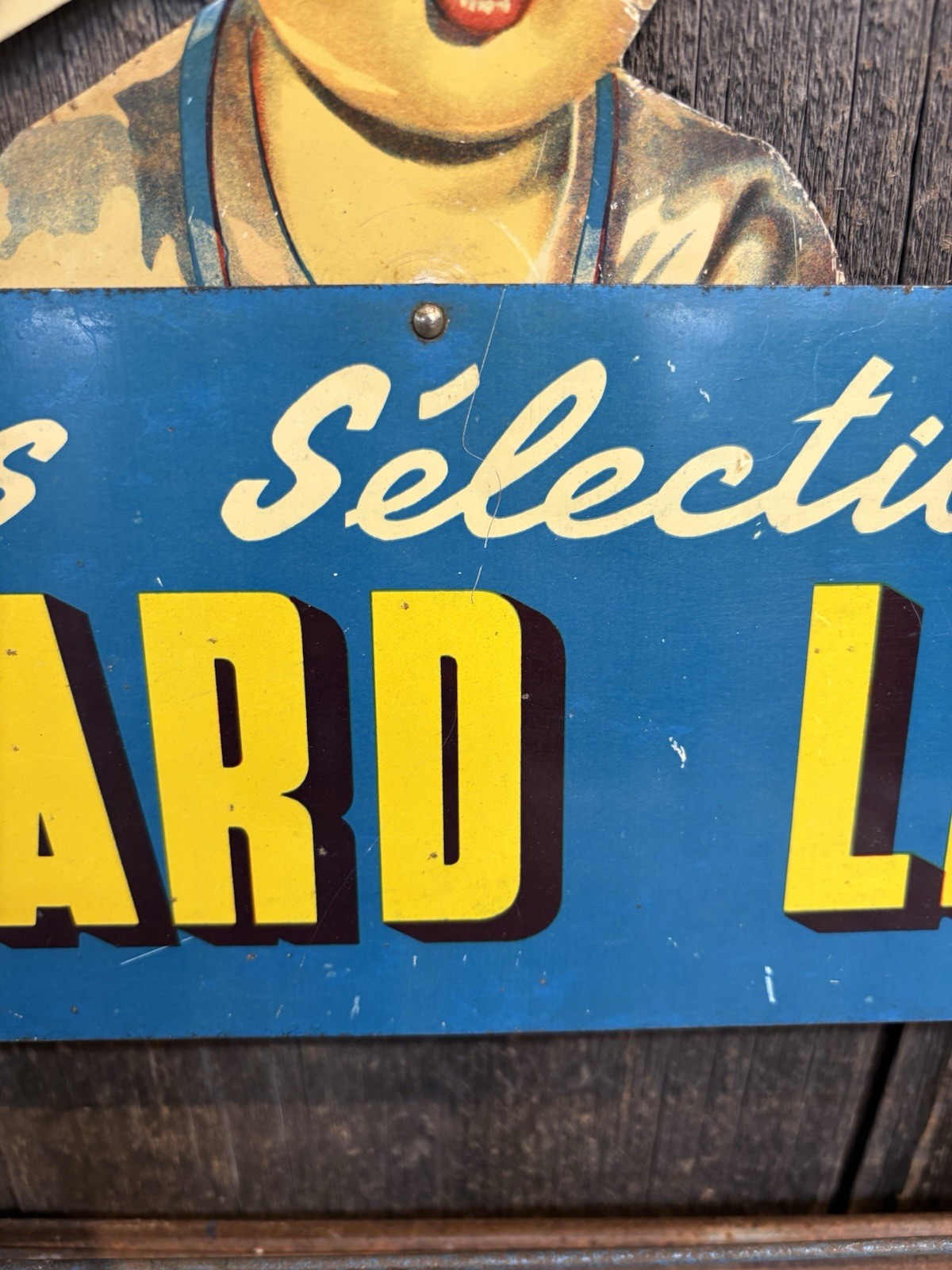 RARE Early Die Cut French Leonard Lille Seeds Advertising Display Rack Sign