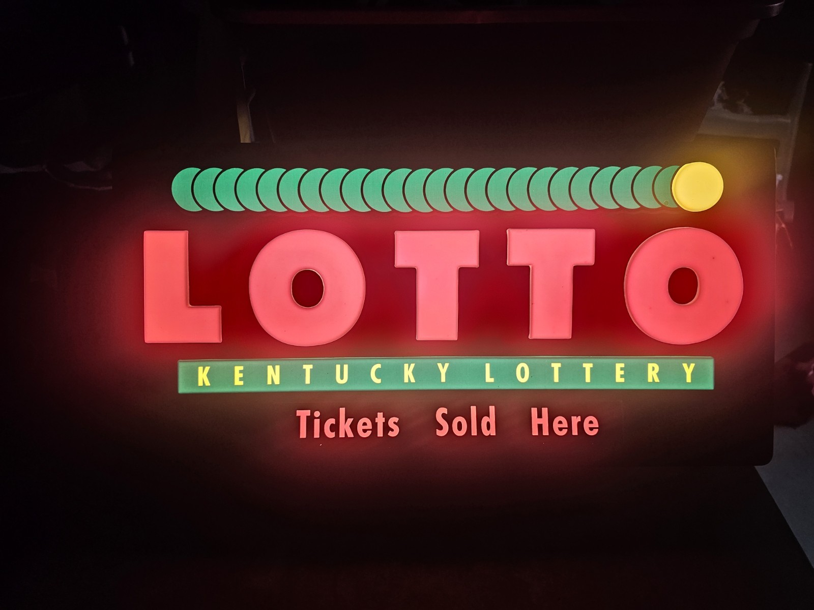Vintage Kentucky Lottery LOTTO Lighted Store Display Sign Working!