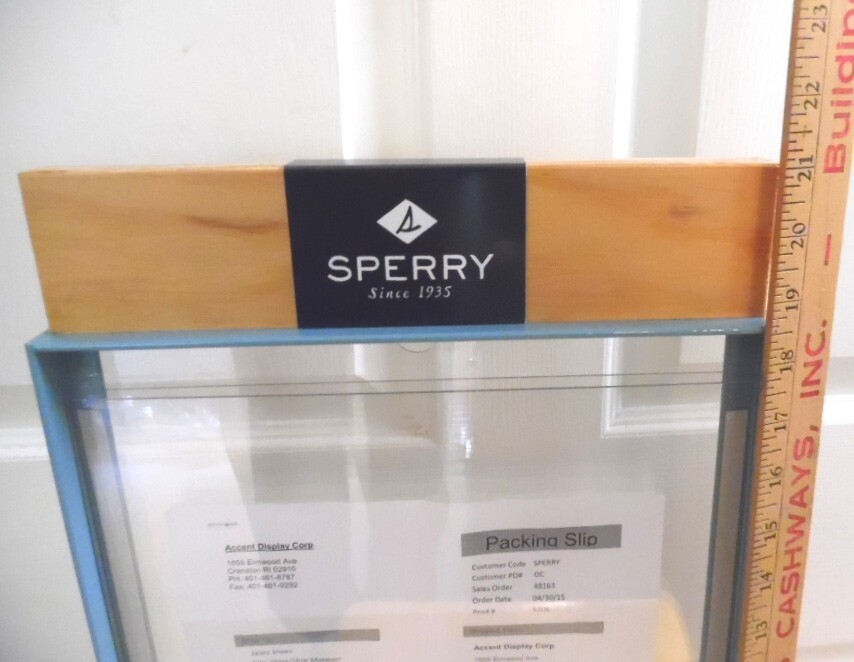 SPERRY Shoes GRAPHICS Holder,opens fm both sides,11×14 graphics, 21″tall, heavy