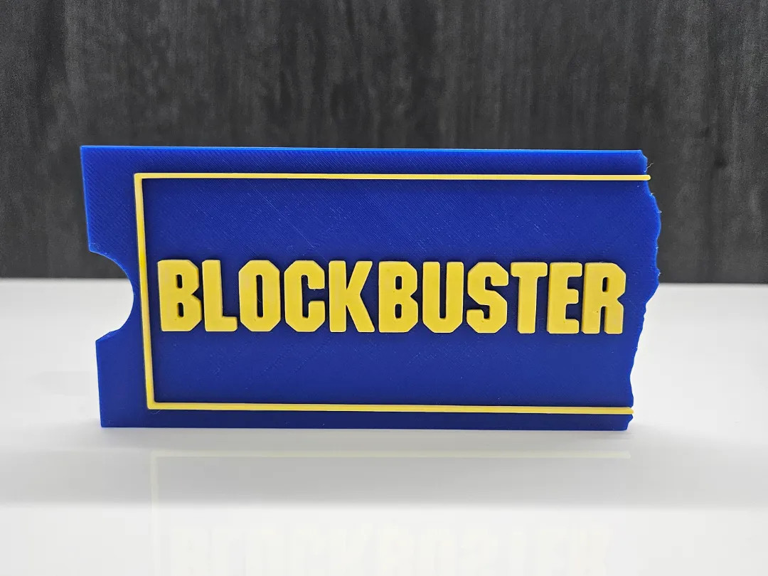 Blockbuster Video Store Sign Retro 90s Logo Movie Rental Shelf Desk Decor