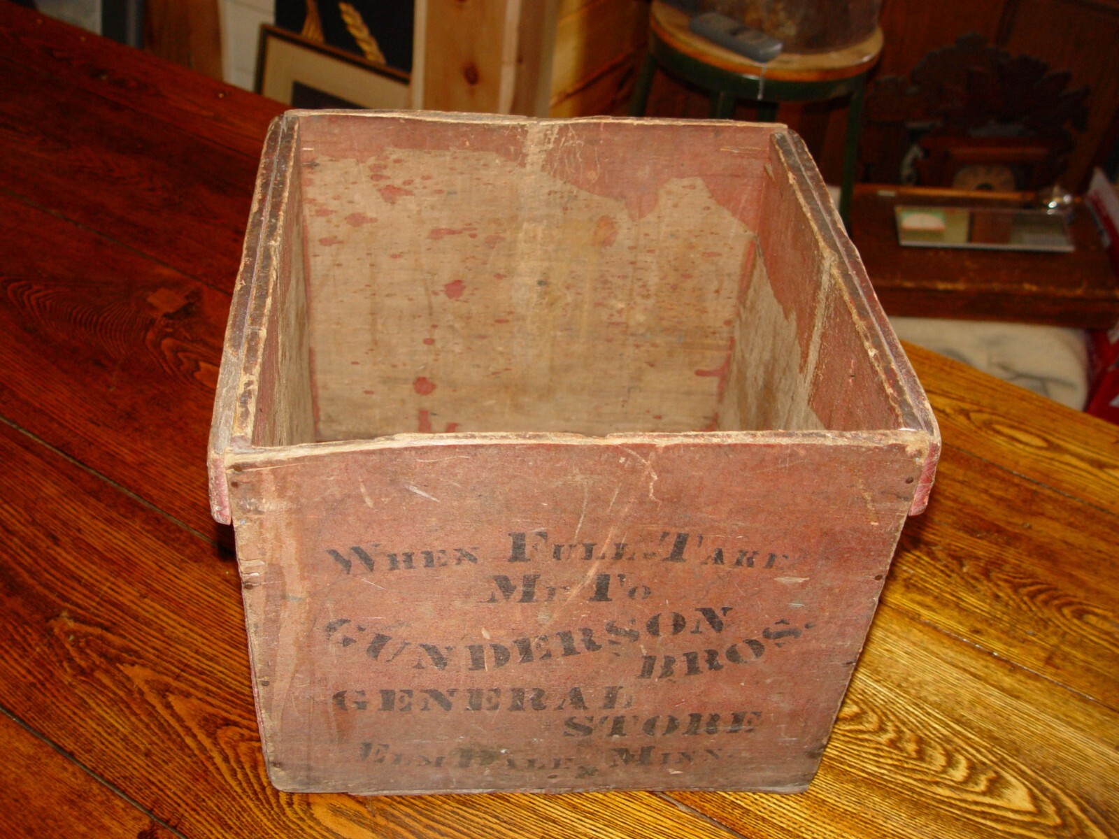 Elmdale MN Advertising Crate Gunderson Bros General Store – Primitive Display