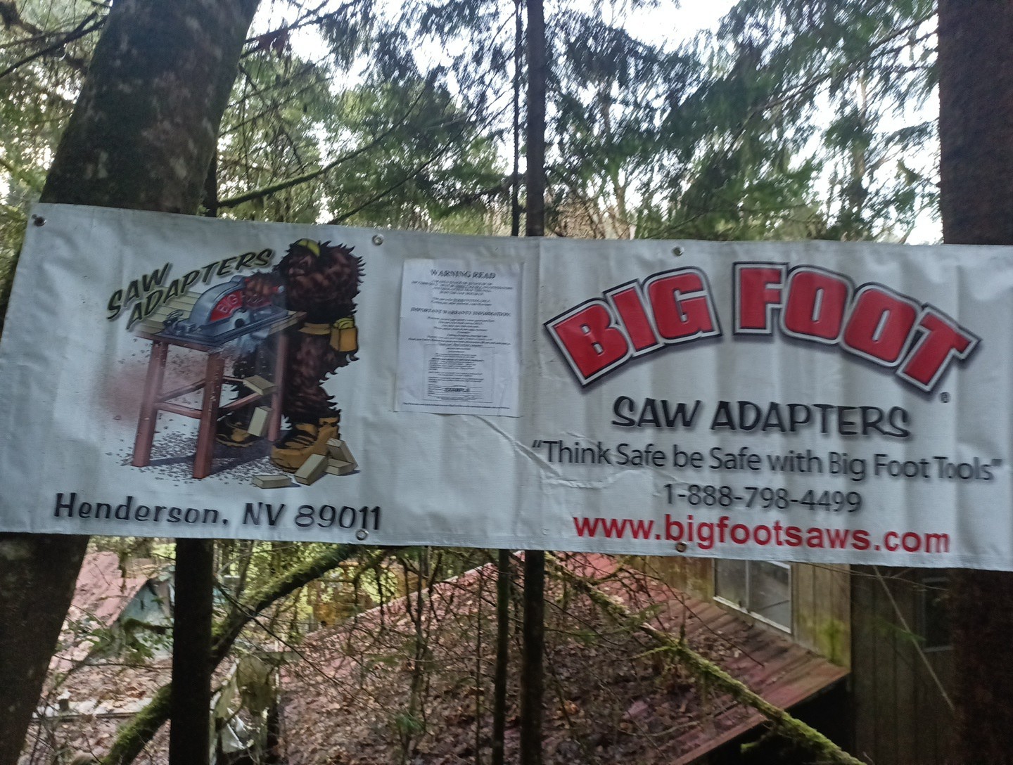 Vintage Big Foot Tools Advertising Banner 68×21.5 In RARE