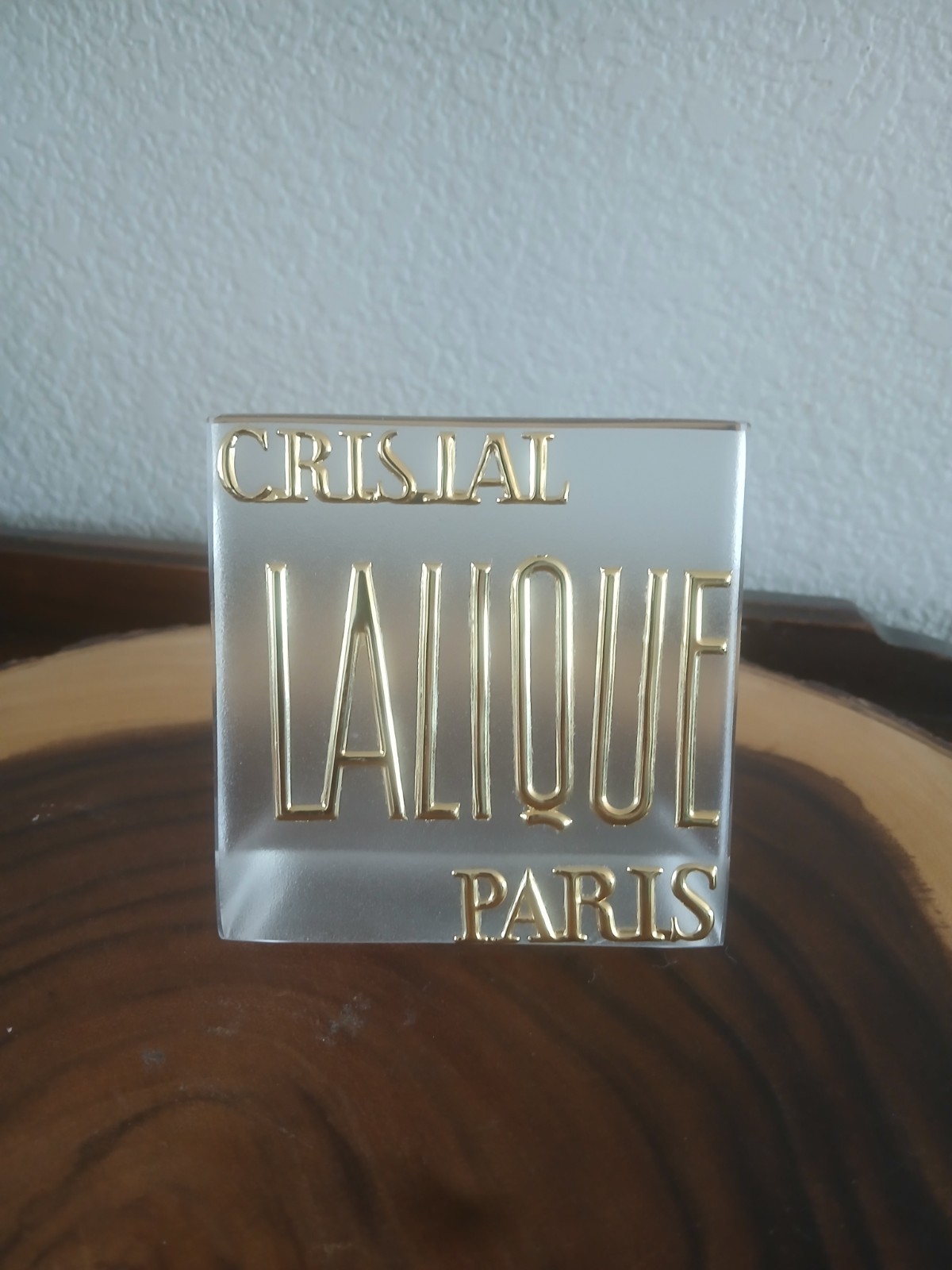 VTG Lalique CRISTAL LALIQUE PARIS Frosted Glass Display Sign, Read Description