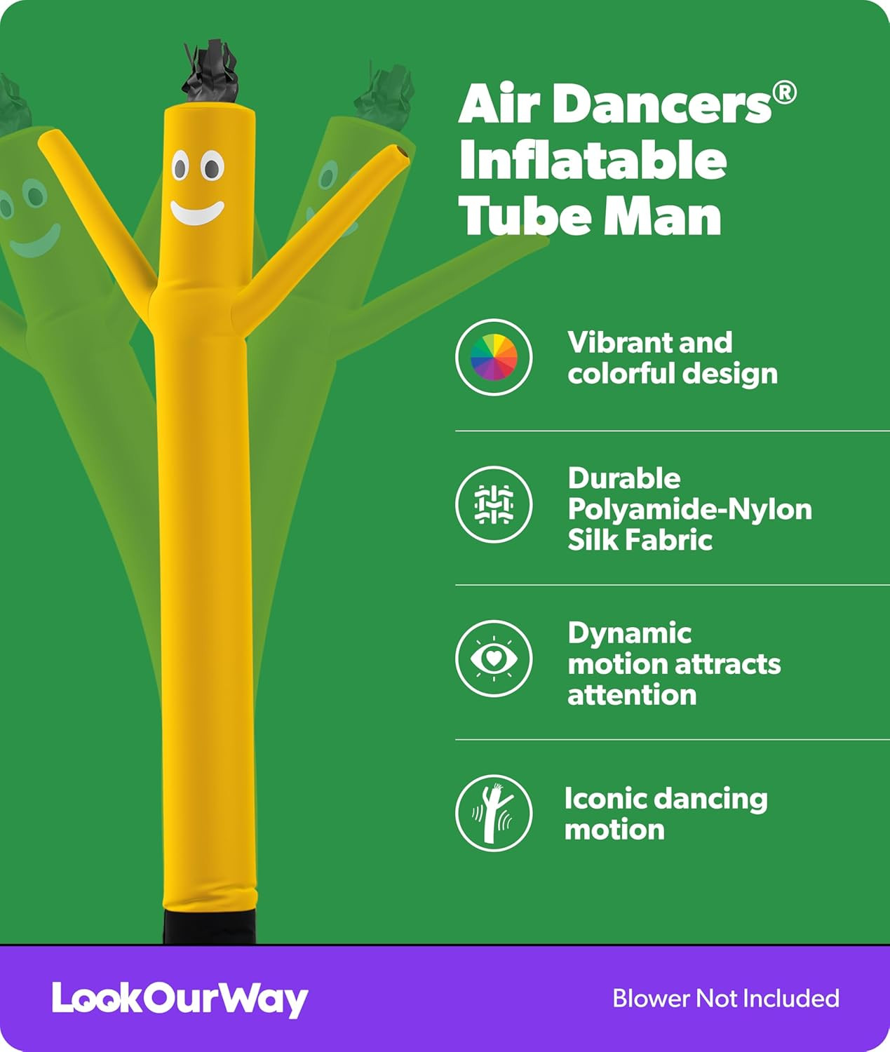 Air Dancers Inflatable Tube Man Attachment – 10 Feet Tall Wacky Waving Inflatabl