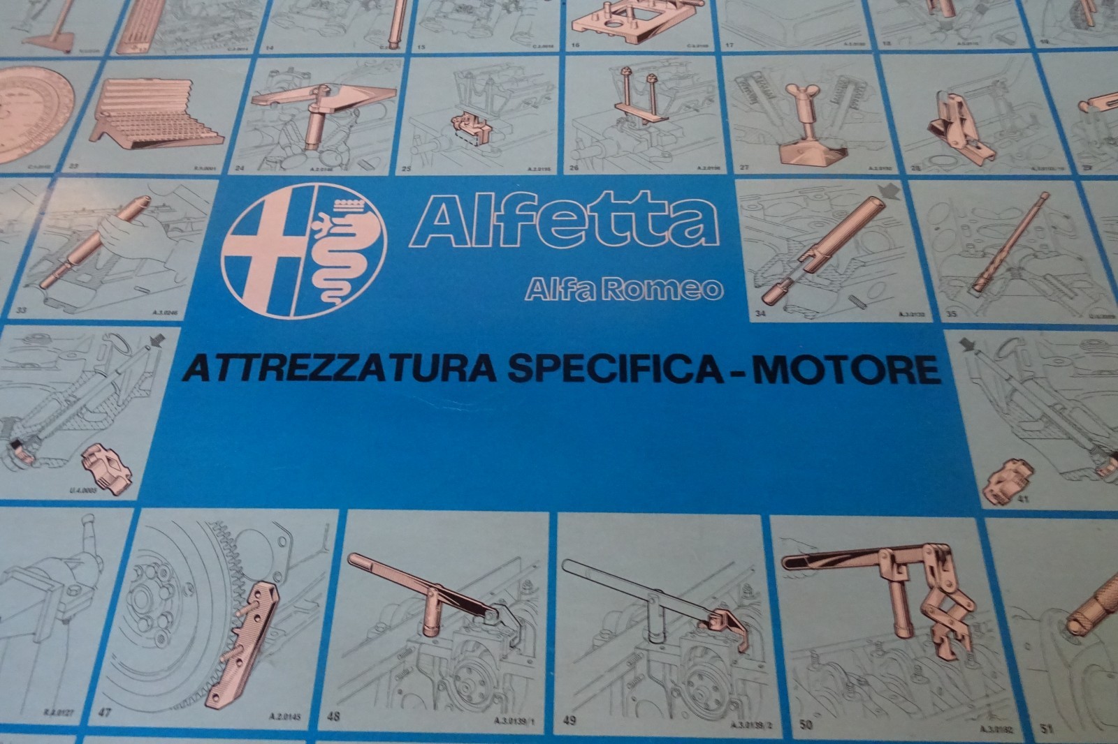 sign sign Alfa Romeo Alfetta engine specific equipment