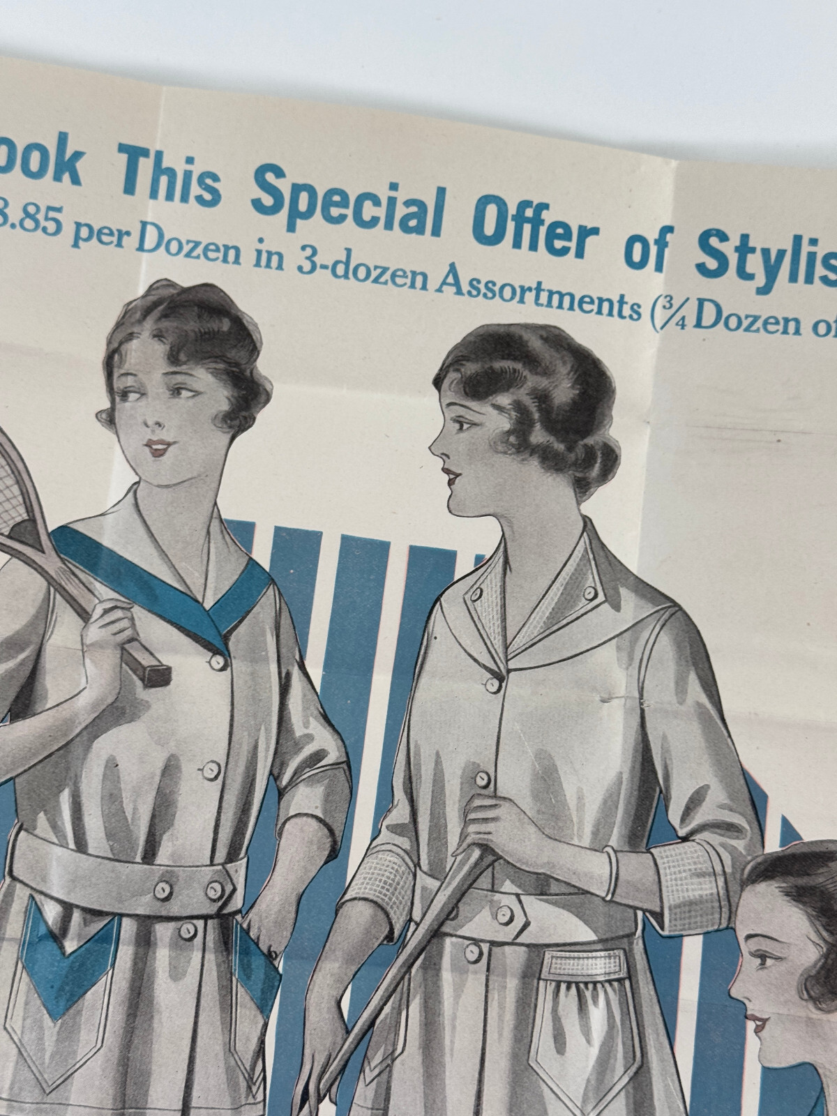 RARE 1910s 20s T.O. Stanley Sport Clothes Advertising Poster Sign Tennis NYC