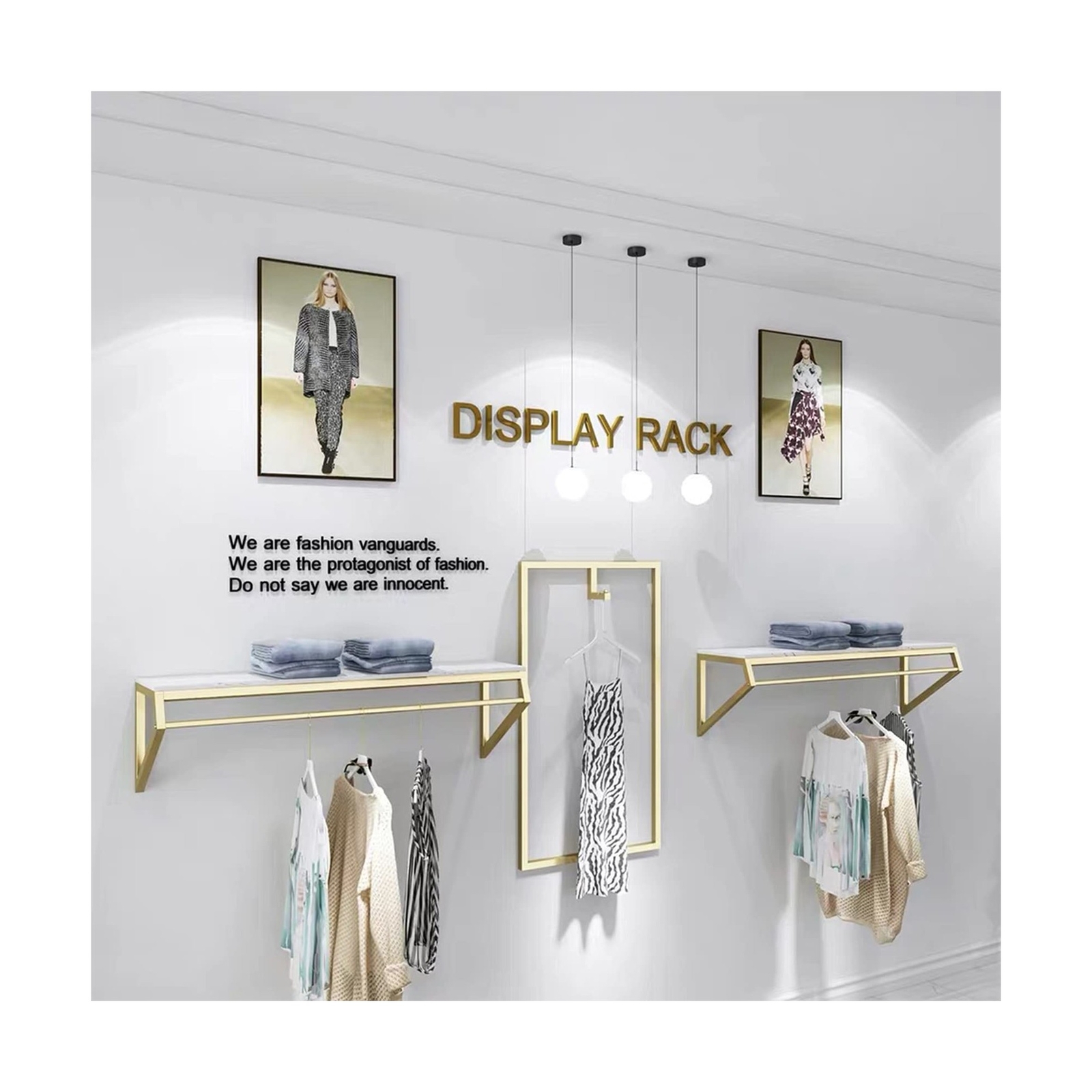 Modern Simple Men’s and Women’s Clothing Store Heavy Duty Metal Display Shelf…